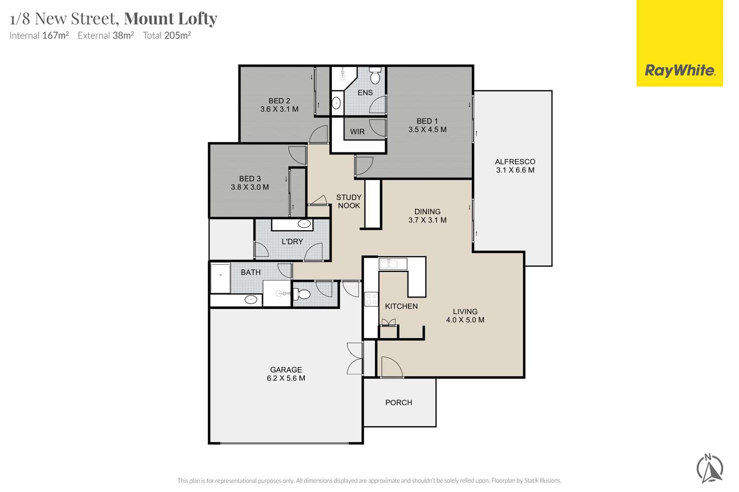 Floorplan of Homely unit listing, Unit 1/8 New Street, Mount Lofty QLD 4350