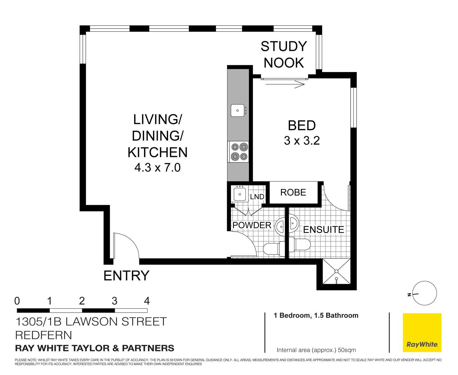 Floorplan of Homely apartment listing, 1305/1B Lawson Street, Redfern NSW 2016
