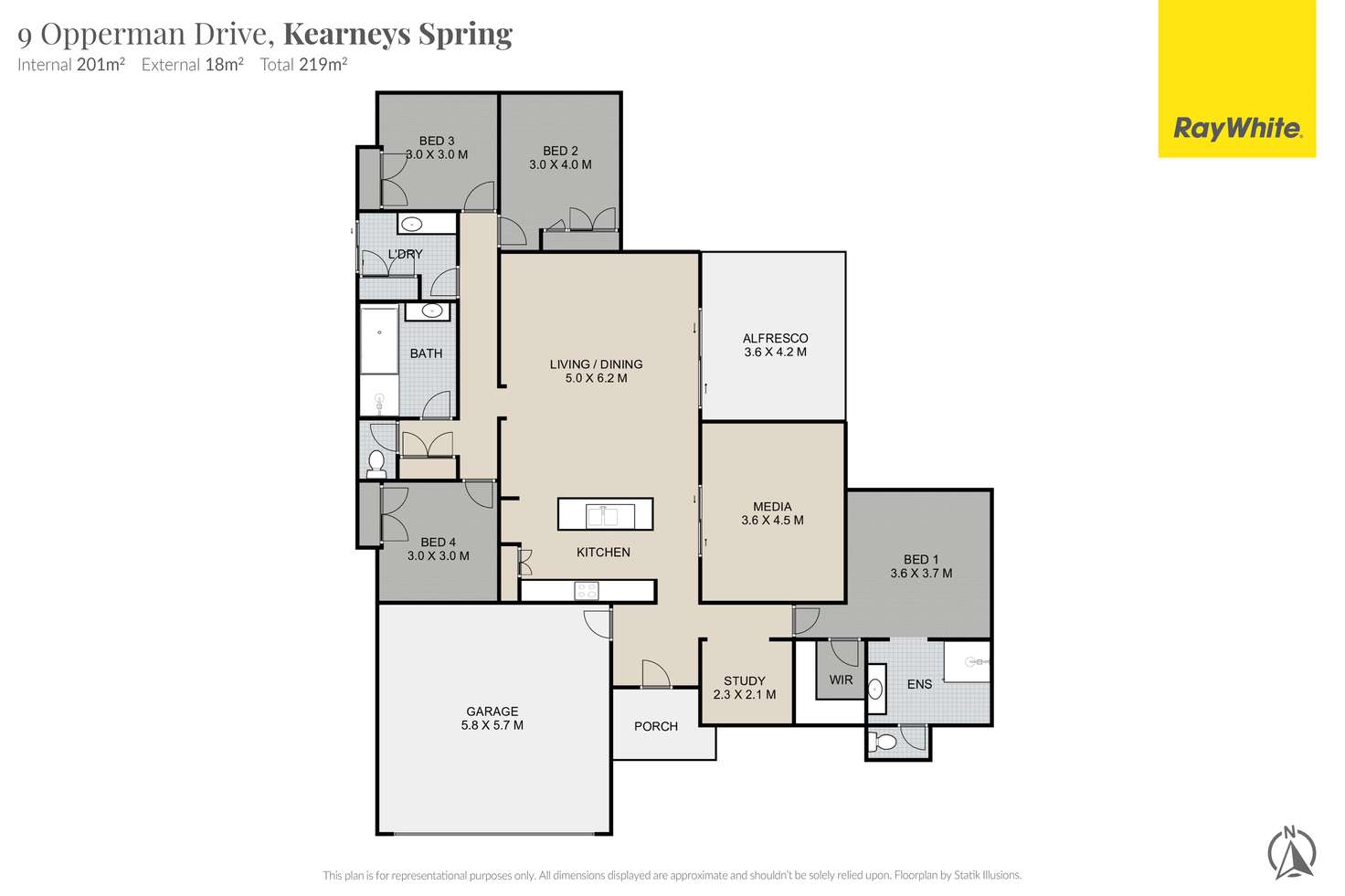 Floorplan of Homely house listing, 9 Opperman Drive, Kearneys Spring QLD 4350
