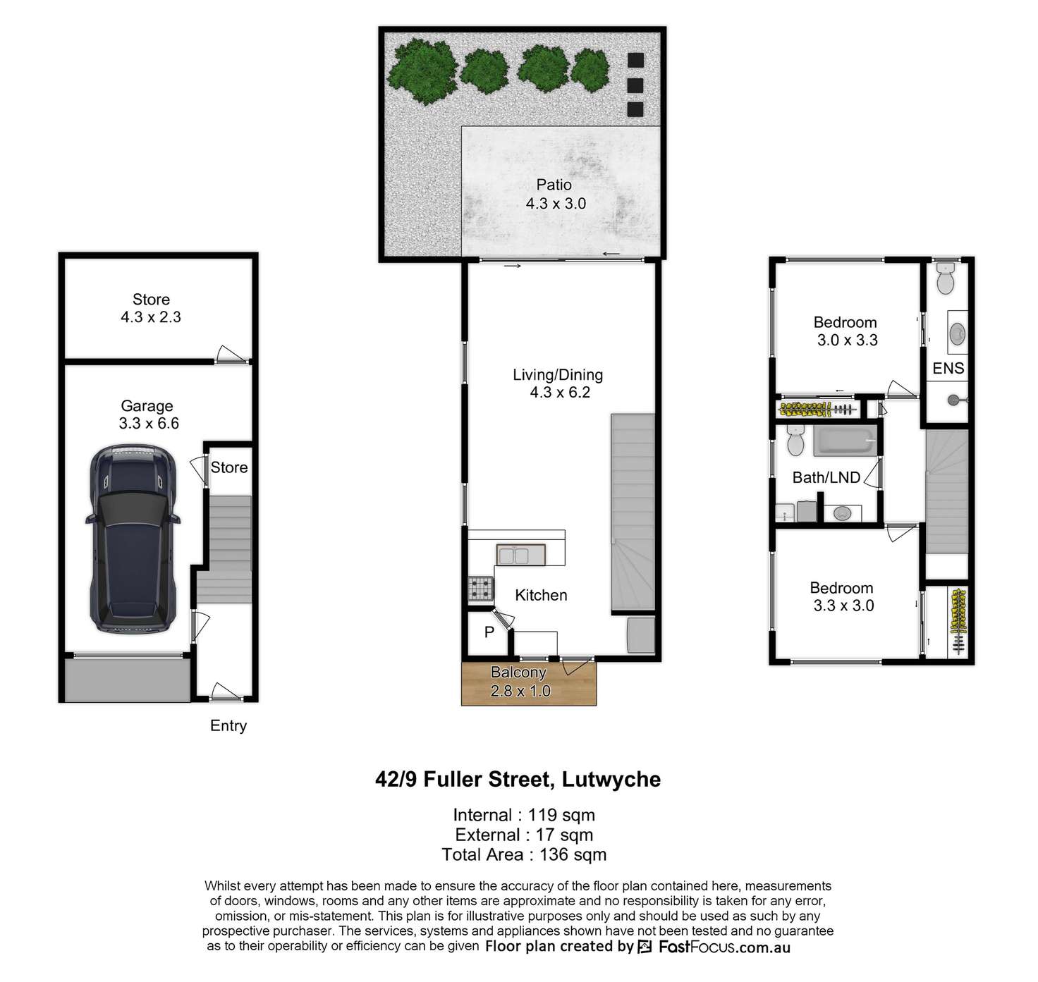 Floorplan of Homely townhouse listing, 42/9 Fuller Street, Lutwyche QLD 4030