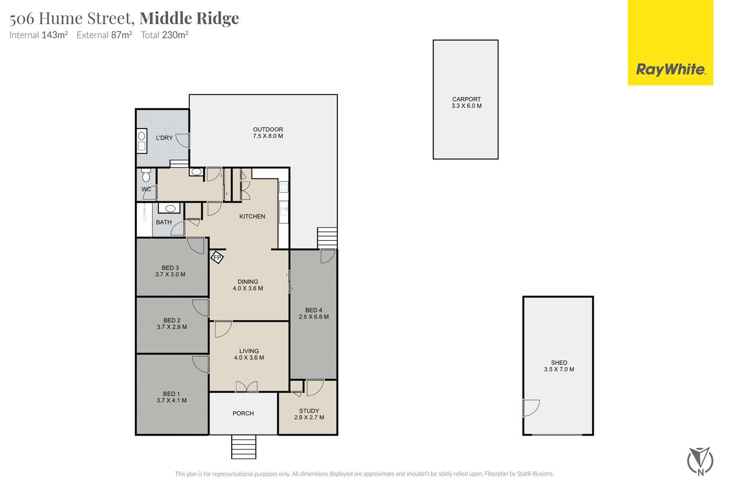 Floorplan of Homely house listing, 232 Spring Street, Middle Ridge QLD 4350