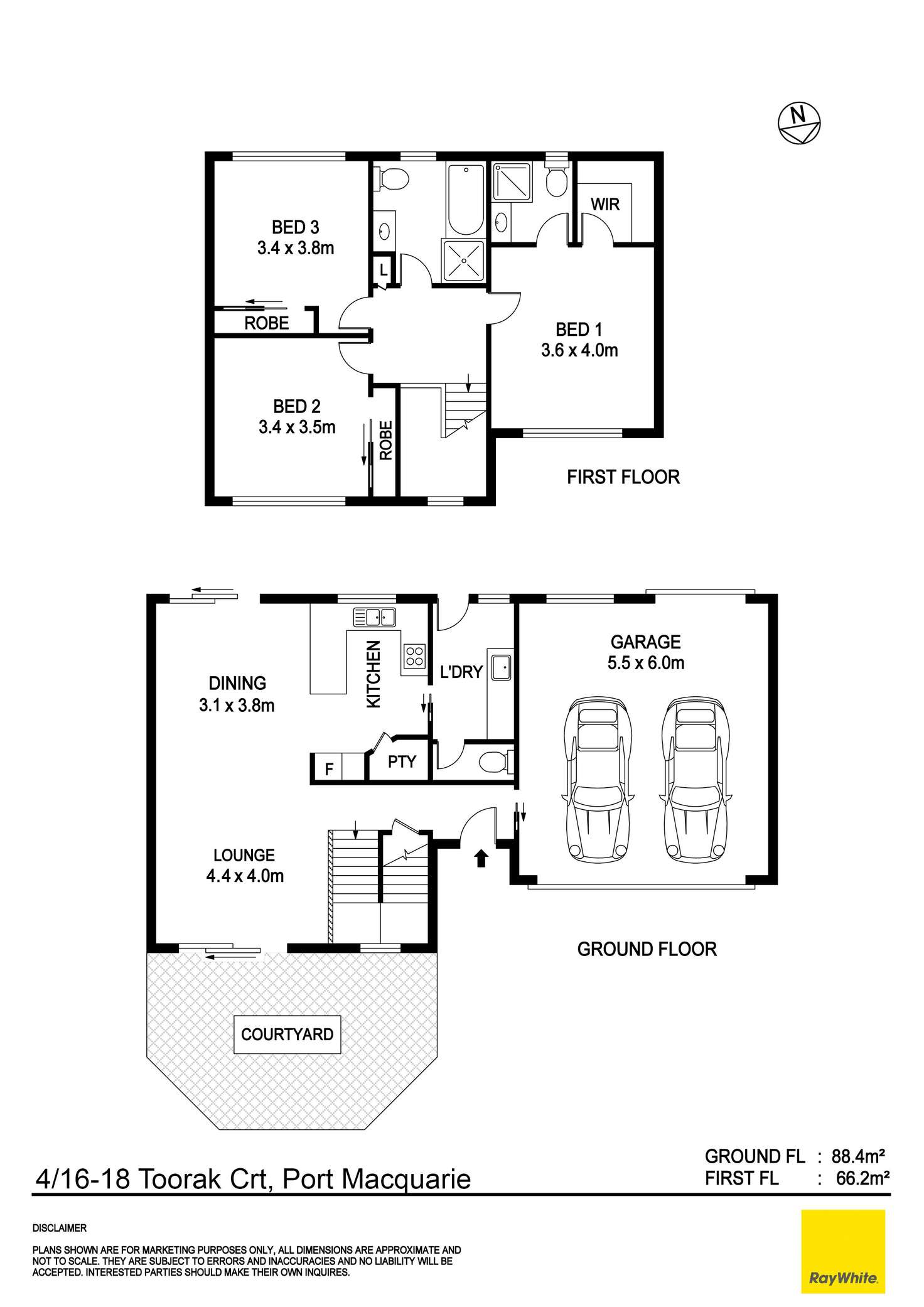 Floorplan of Homely townhouse listing, 4/16-18 Toorak Court, Port Macquarie NSW 2444