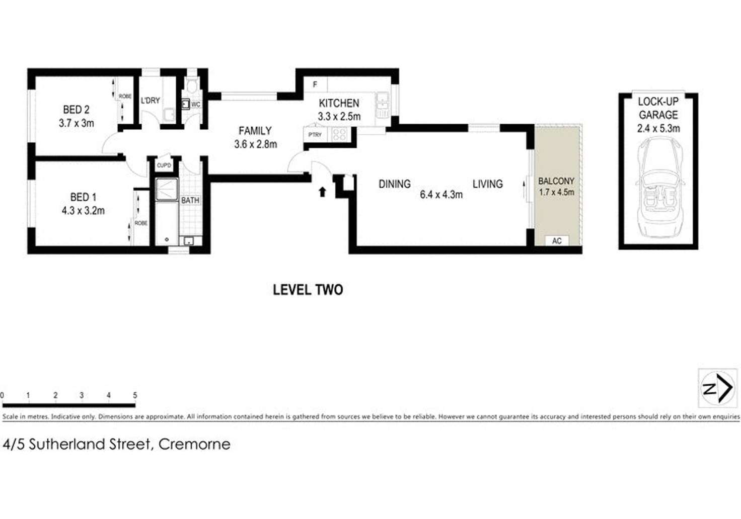 Floorplan of Homely apartment listing, 4/5 Sutherland Street, Cremorne NSW 2090