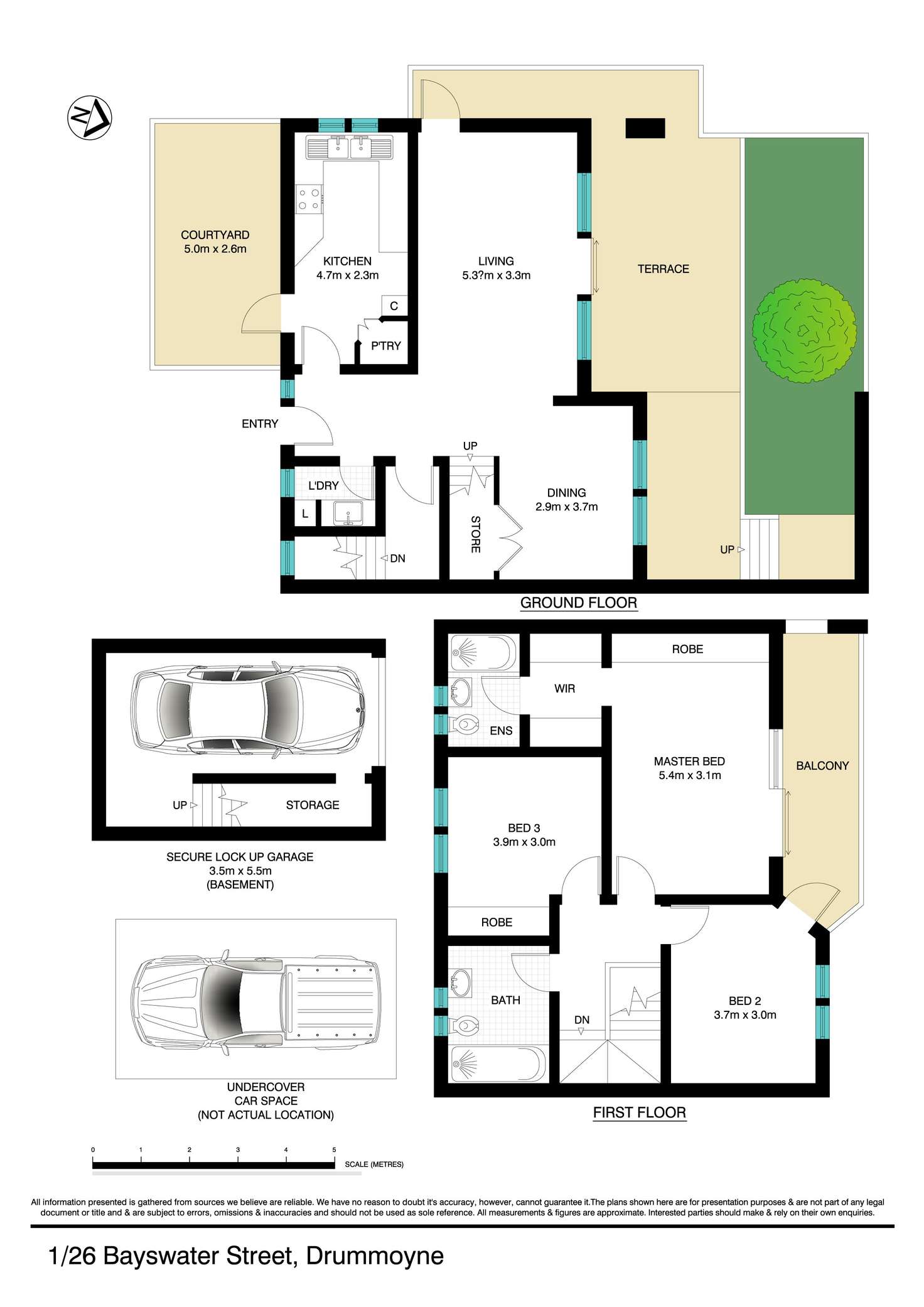 Floorplan of Homely townhouse listing, 1/26 Bayswater Street, Drummoyne NSW 2047