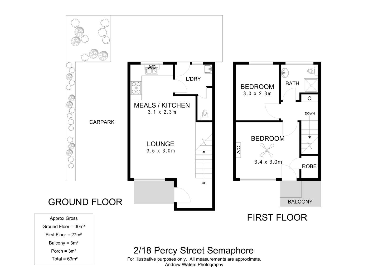 Floorplan of Homely unit listing, 2/18-20 Percy Street, Semaphore SA 5019