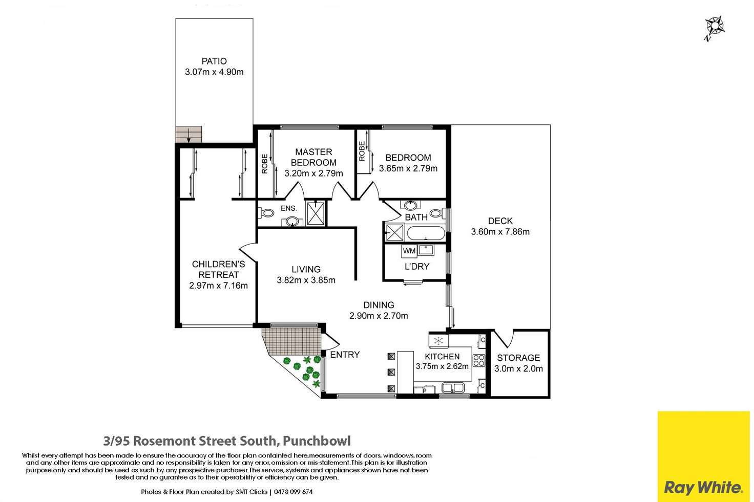 Floorplan of Homely townhouse listing, 3/95 Rosemont Street South, Punchbowl NSW 2196