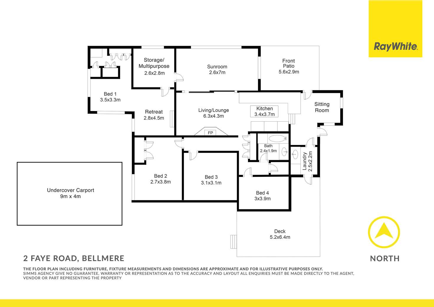 Floorplan of Homely acreageSemiRural listing, 2 Faye Road, Bellmere QLD 4510