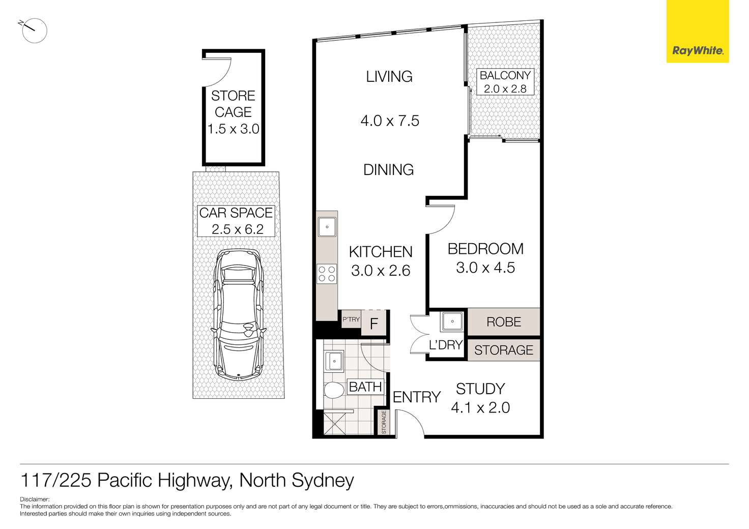 Floorplan of Homely unit listing, 117/225 Pacific Highway, North Sydney NSW 2060