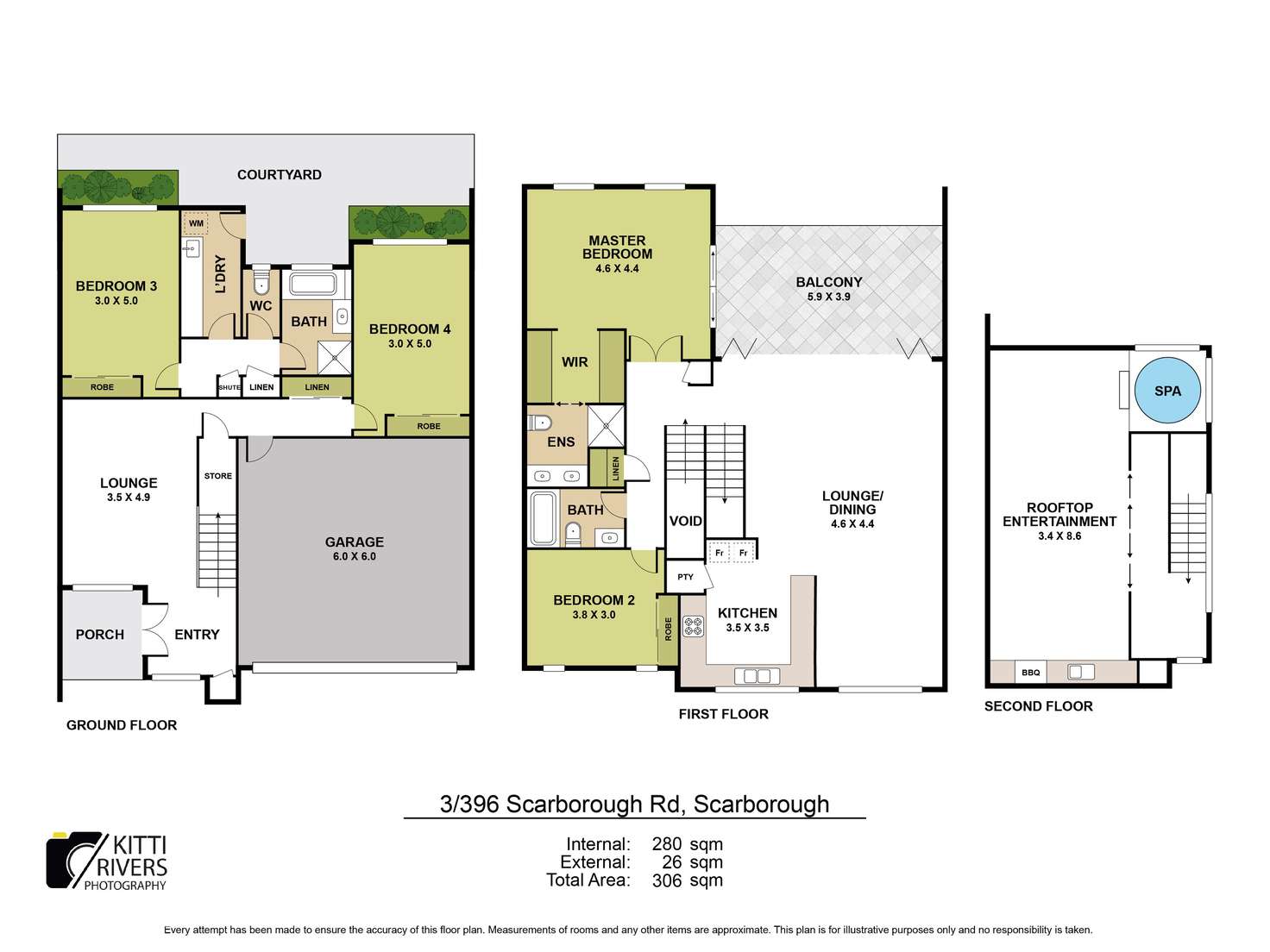 Floorplan of Homely townhouse listing, 3/396 Scarborough Road, Scarborough QLD 4020