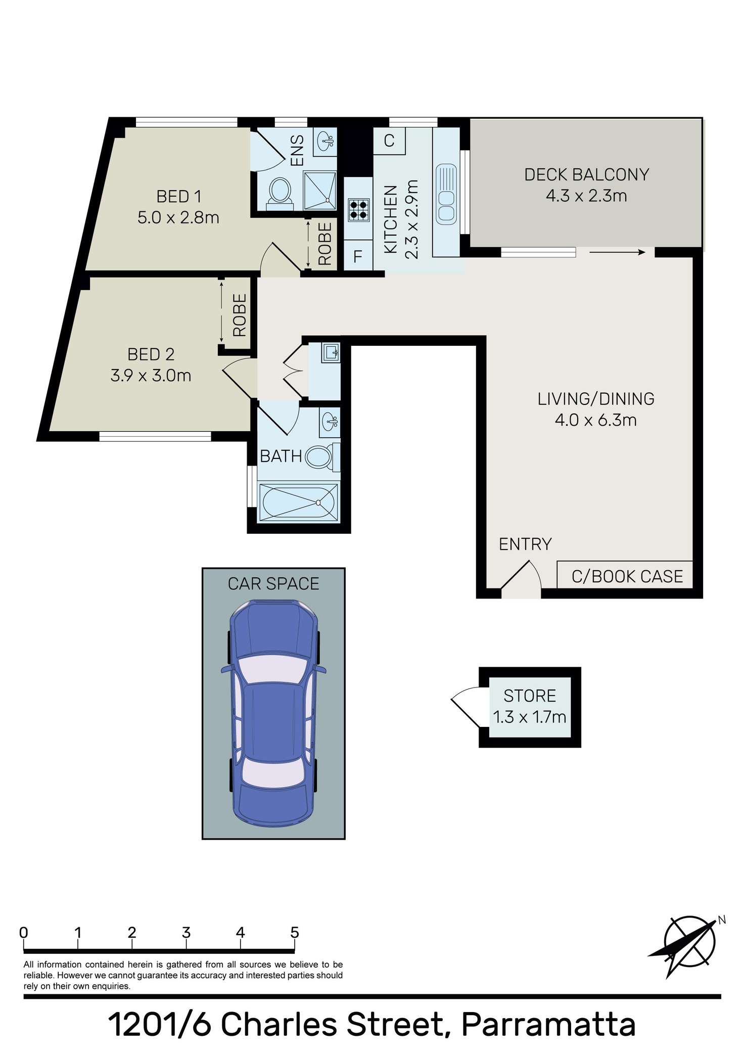 Floorplan of Homely unit listing, 1201/6-10 Charles Street, Parramatta NSW 2150