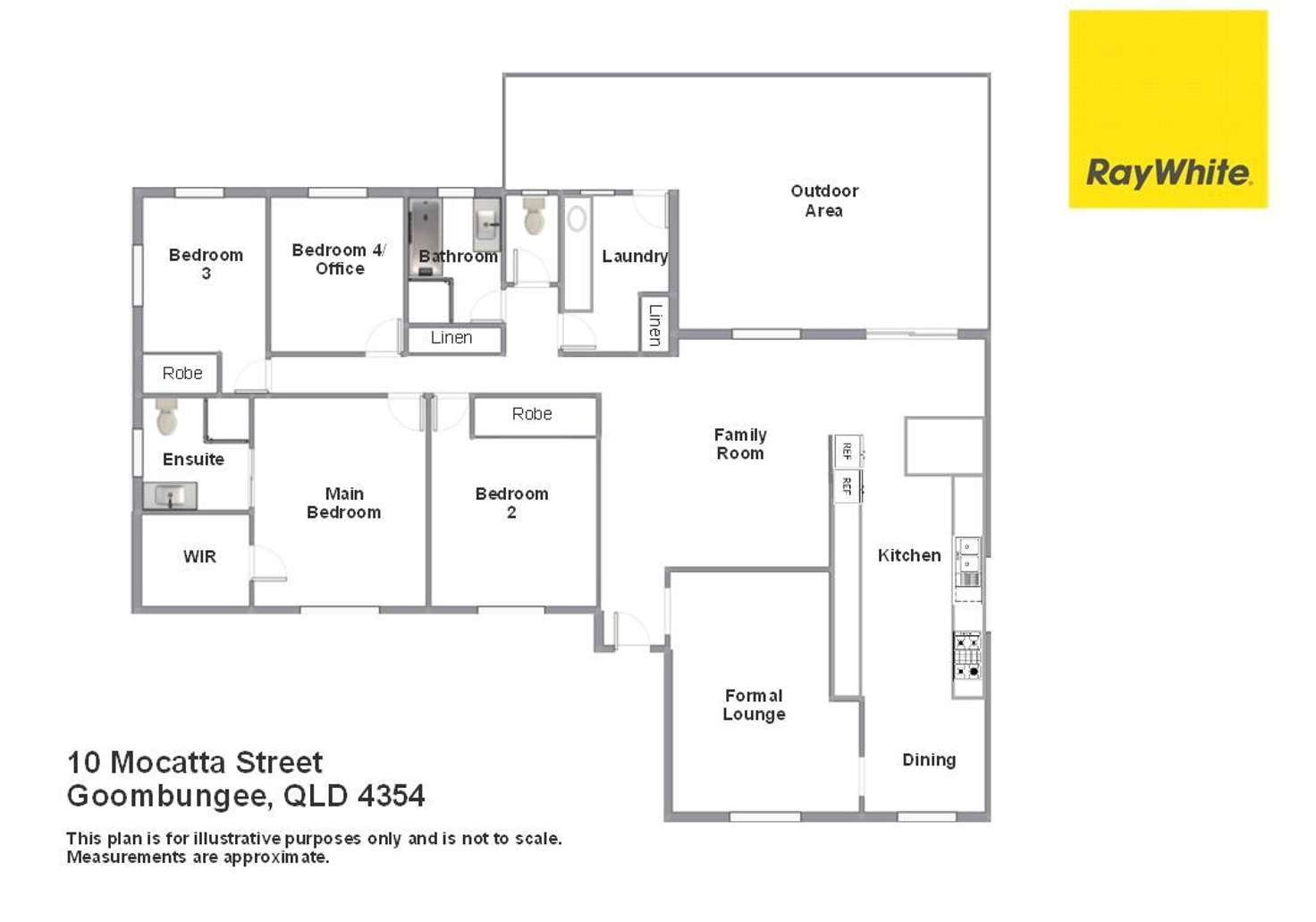 Floorplan of Homely house listing, 10 Mocatta Street, Goombungee QLD 4354