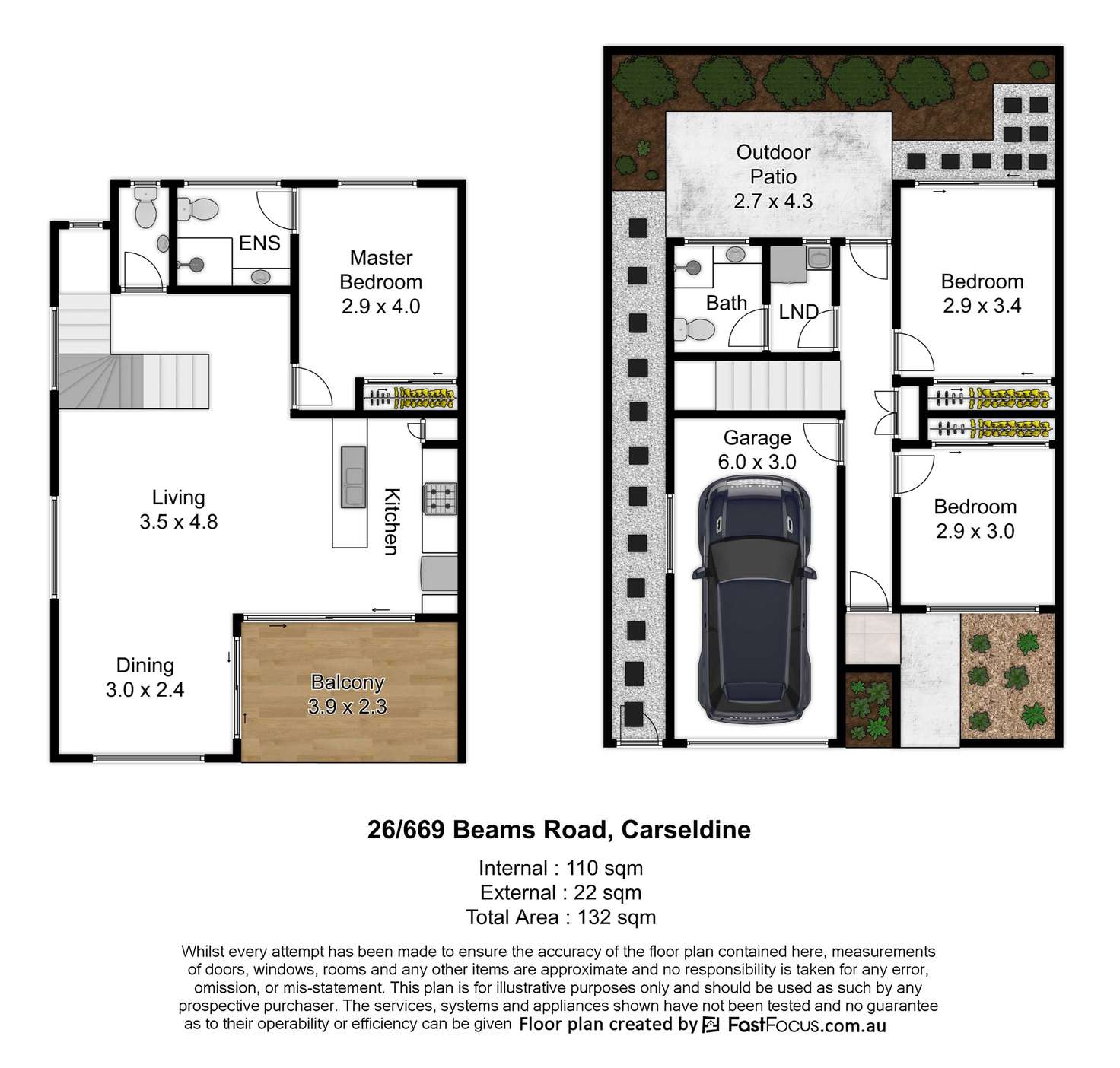 Floorplan of Homely townhouse listing, 26/669 Beams Road, Carseldine QLD 4034