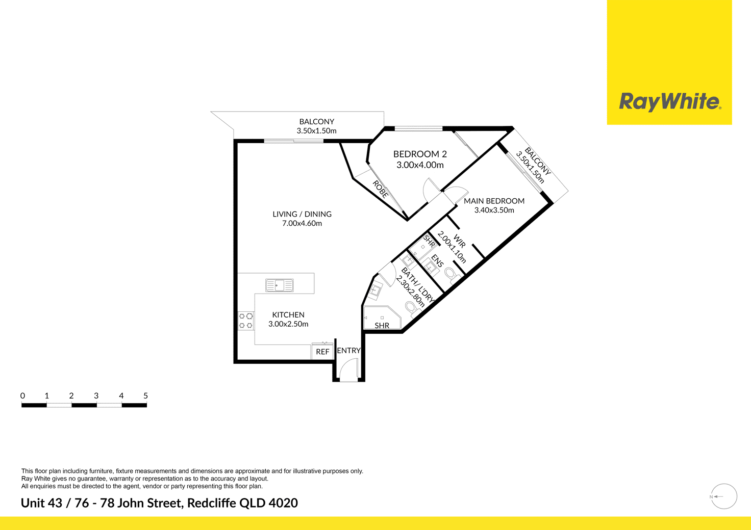 Floorplan of Homely unit listing, 43/76-78 John Street, Redcliffe QLD 4020