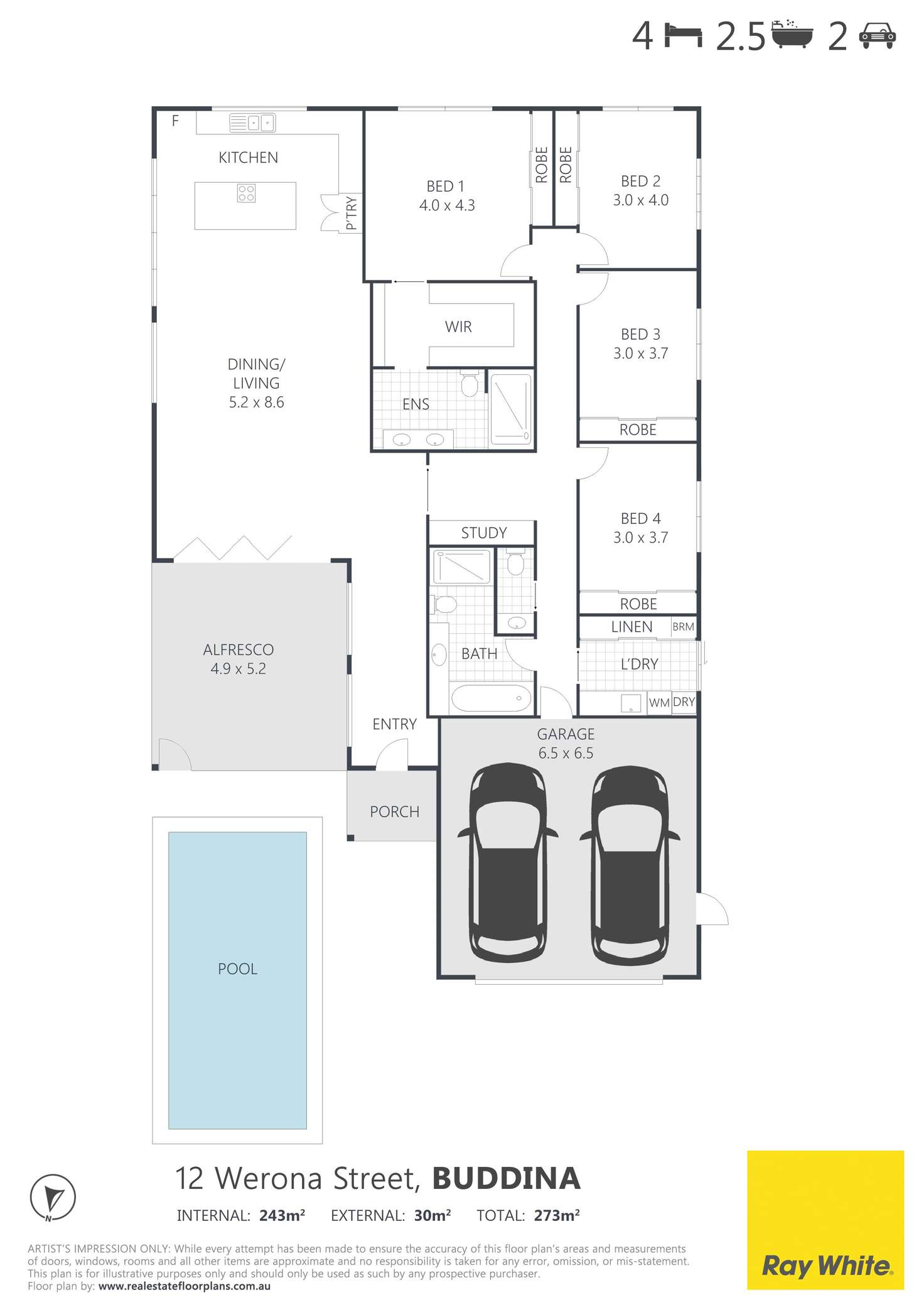 Floorplan of Homely house listing, 12 Werona Street, Buddina QLD 4575