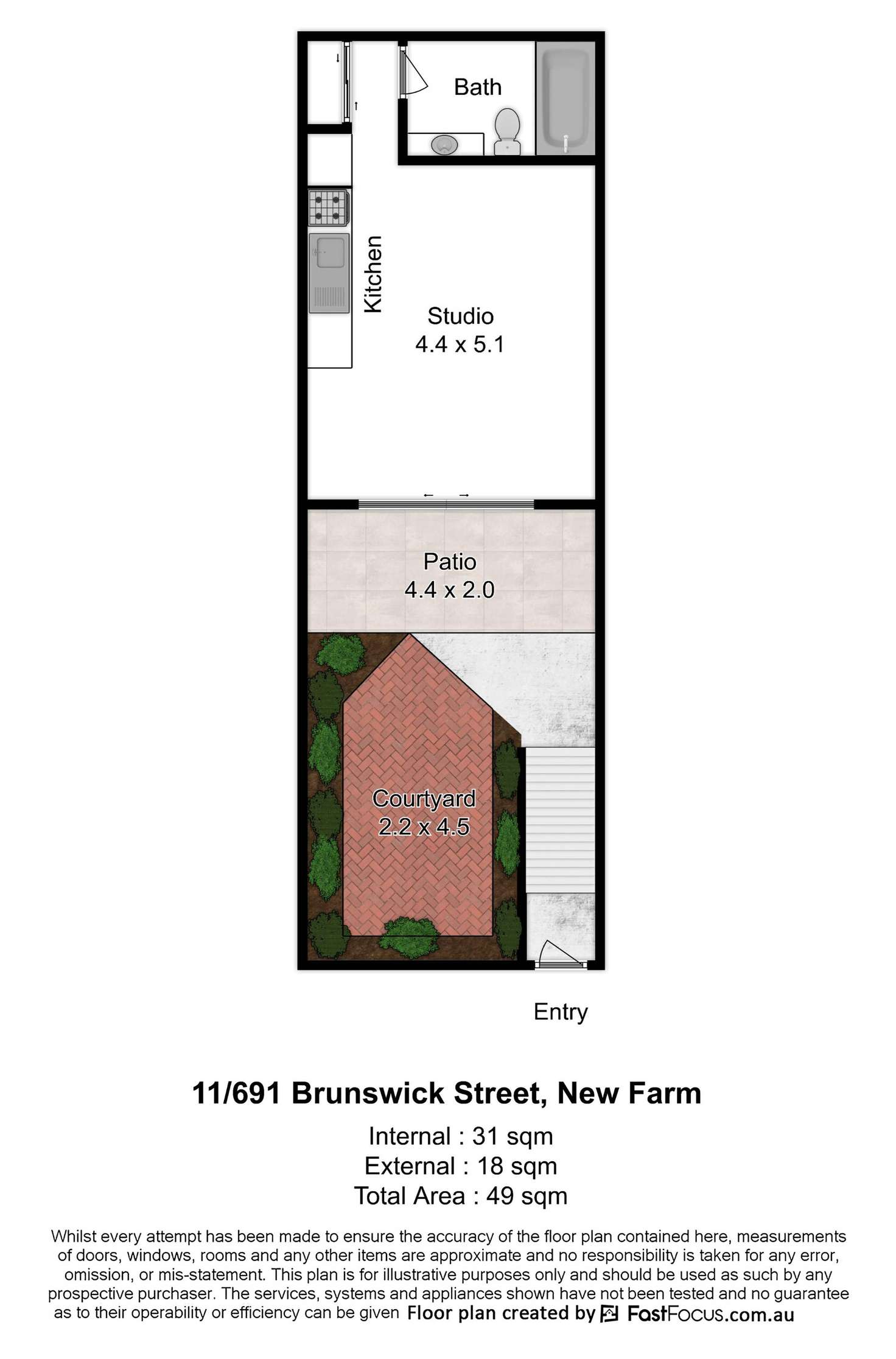 Floorplan of Homely apartment listing, 11/691 Brunswick Street, New Farm QLD 4005