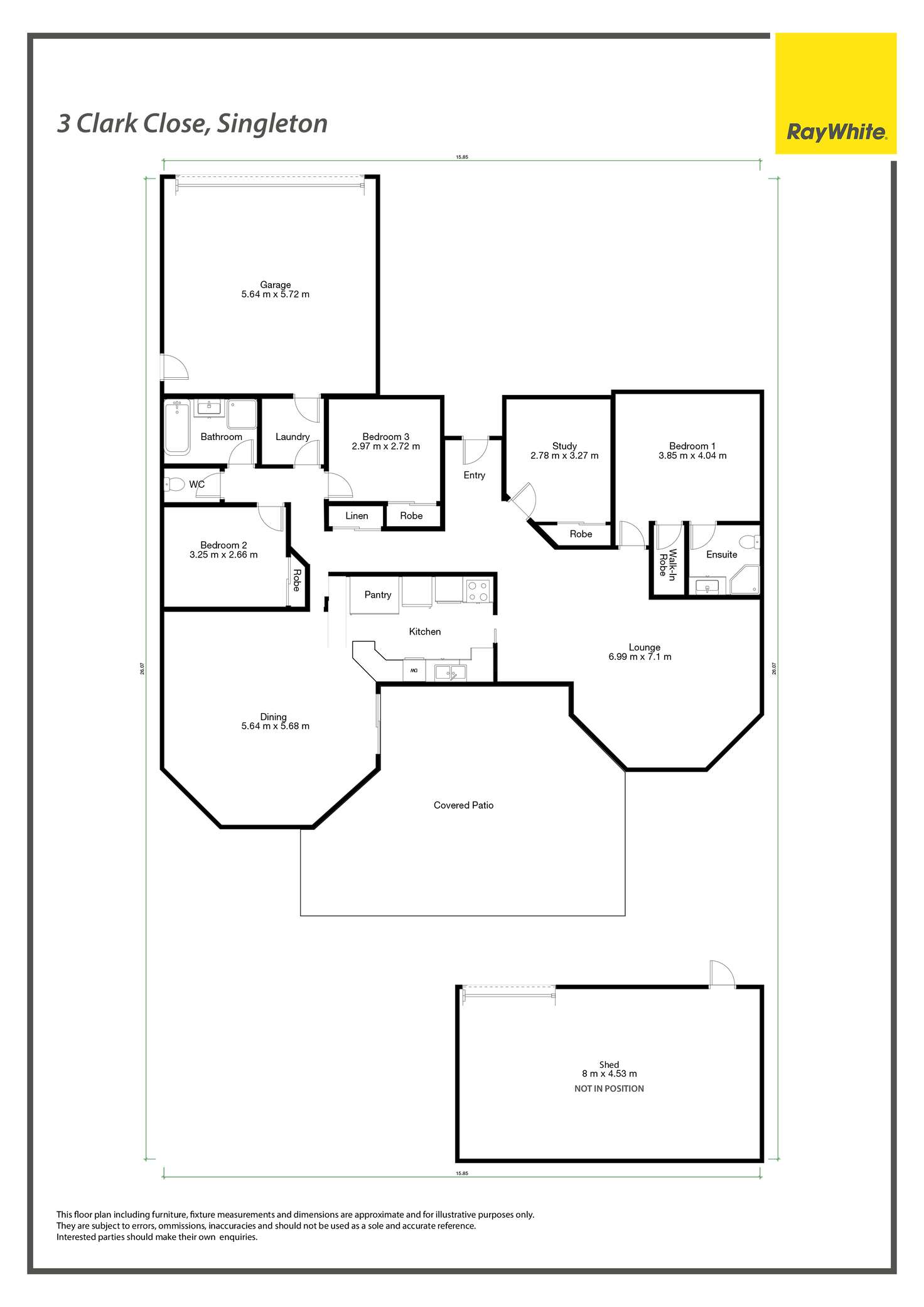 Floorplan of Homely house listing, 3 Clark Close, Hunterview NSW 2330