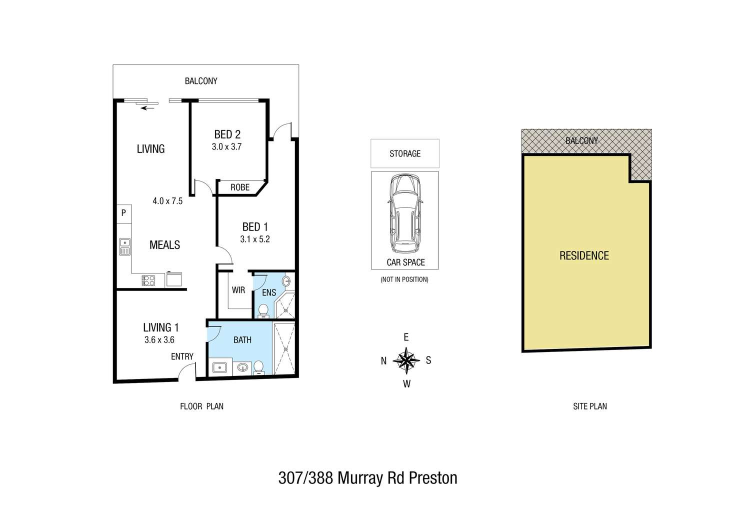 Floorplan of Homely apartment listing, 307/388 Murray Road, Preston VIC 3072