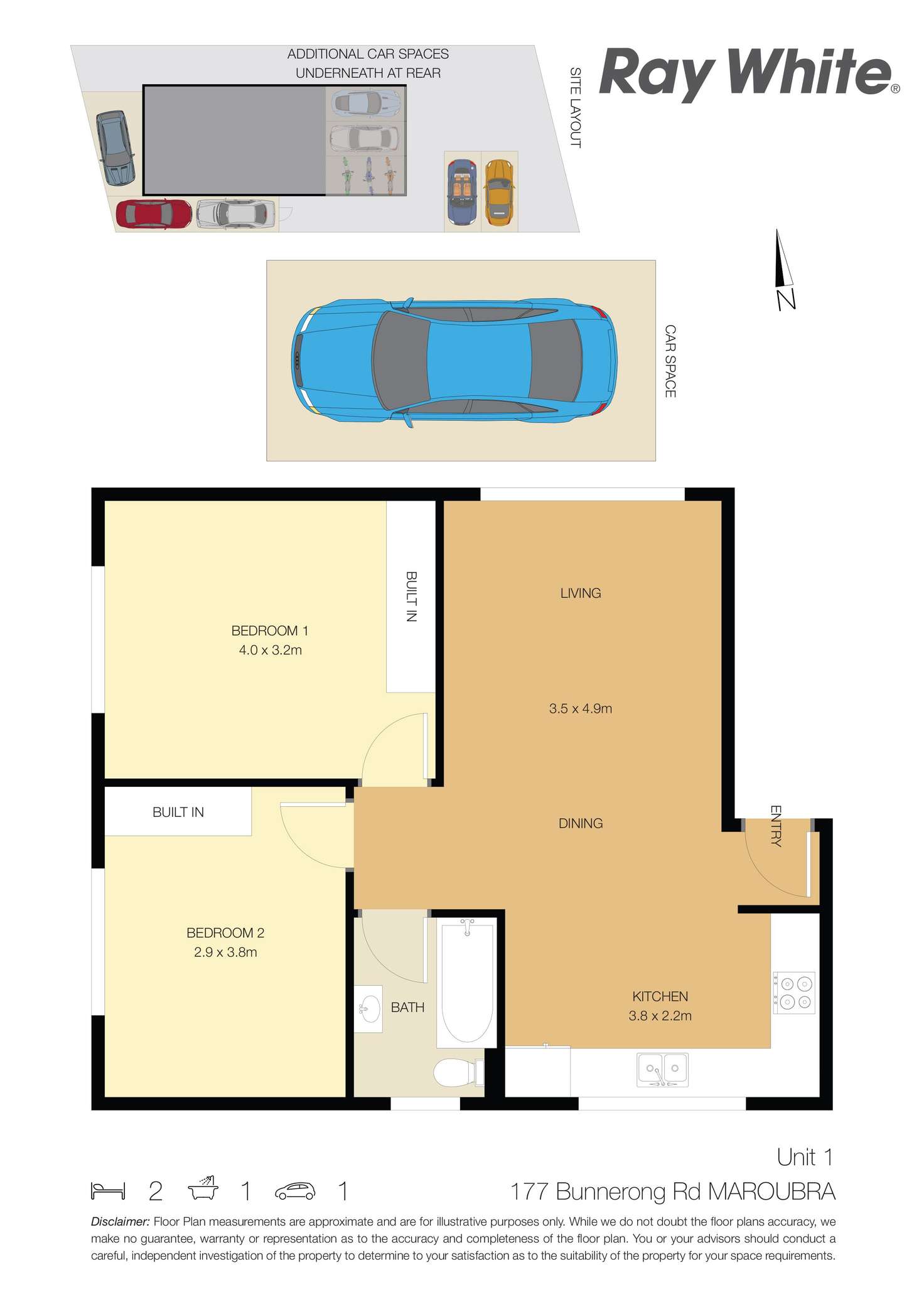 Floorplan of Homely apartment listing, 1/177 Bunnerong Road, Maroubra NSW 2035