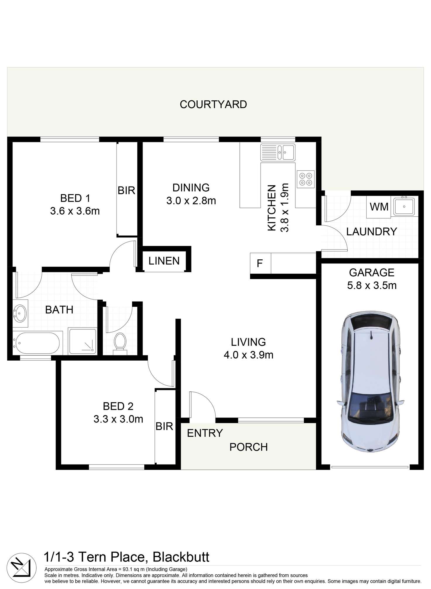 Floorplan of Homely villa listing, 1/1-3 Tern Place, Blackbutt NSW 2529