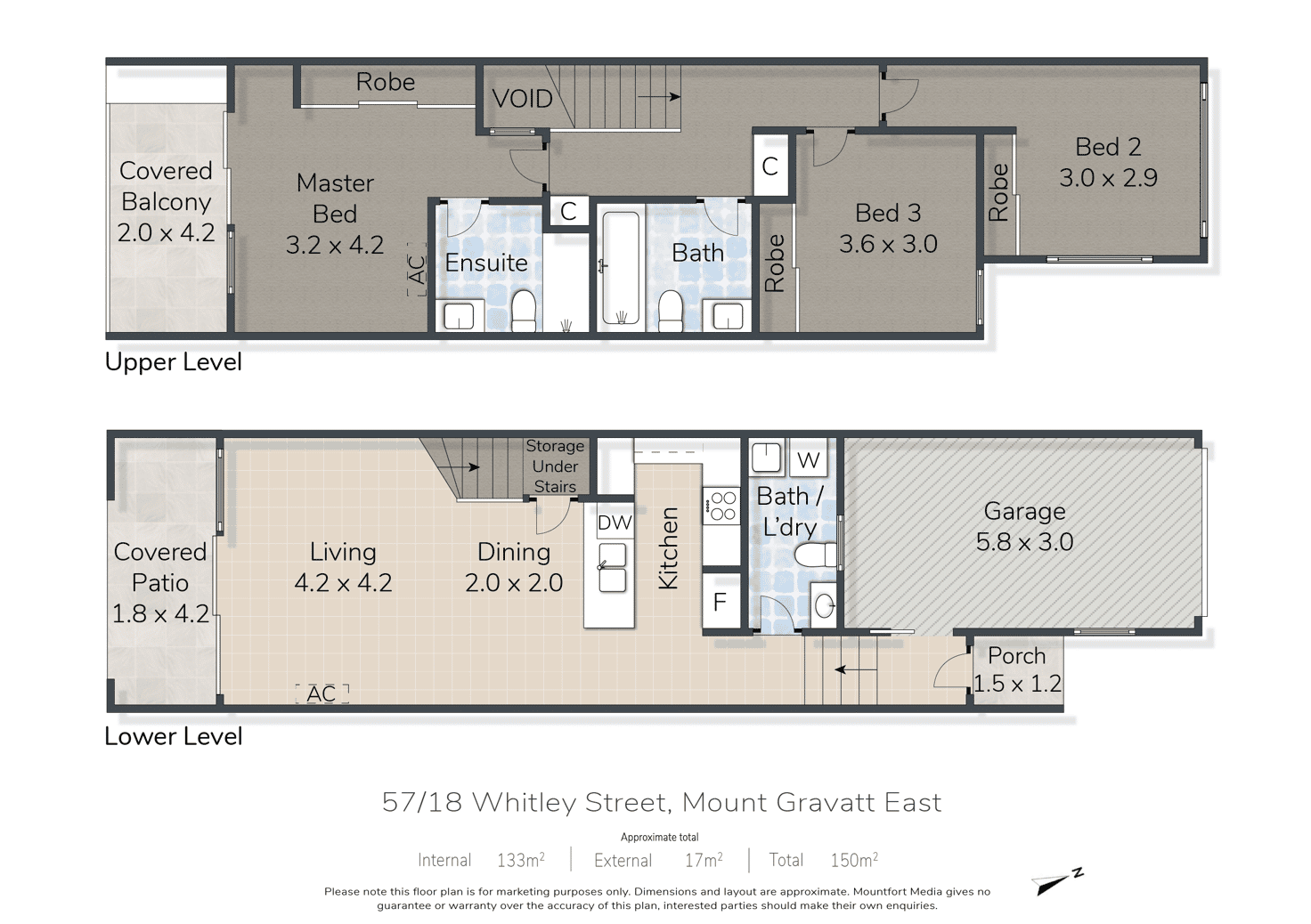 Floorplan of Homely townhouse listing, 57/18 Whitley Street, Mount Gravatt QLD 4122