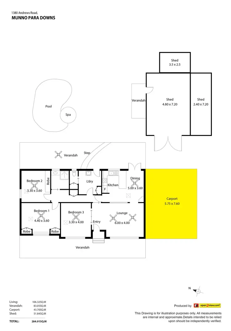 Floorplan of Homely house listing, 1380 Andrews Road, Munno Para Downs SA 5115