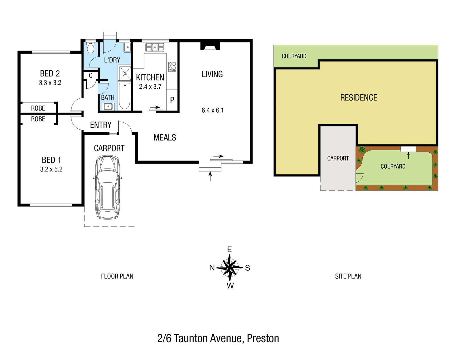 Floorplan of Homely unit listing, 2/6 Taunton Avenue, Preston VIC 3072