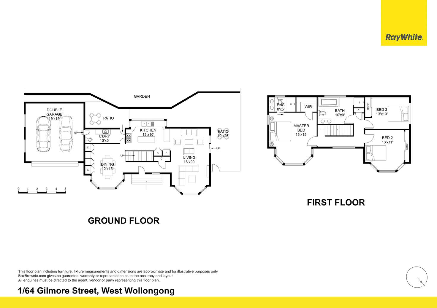 Floorplan of Homely townhouse listing, 1/64 Gilmore Street, West Wollongong NSW 2500