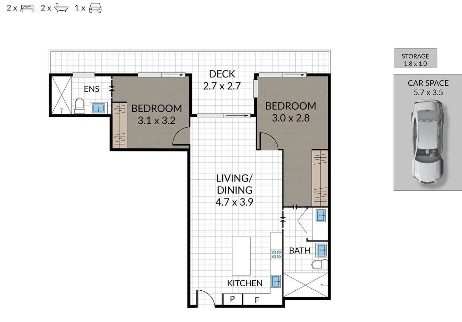 Floorplan of Homely house listing, '304/1 Aspinall Street, Nundah QLD 4012