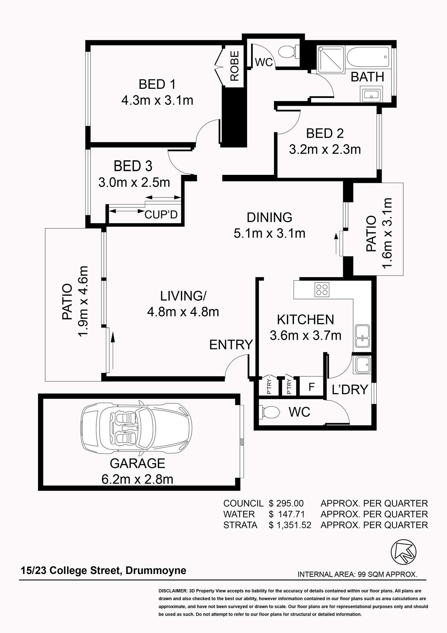 Floorplan of Homely apartment listing, 15/23 College Street, Drummoyne NSW 2047