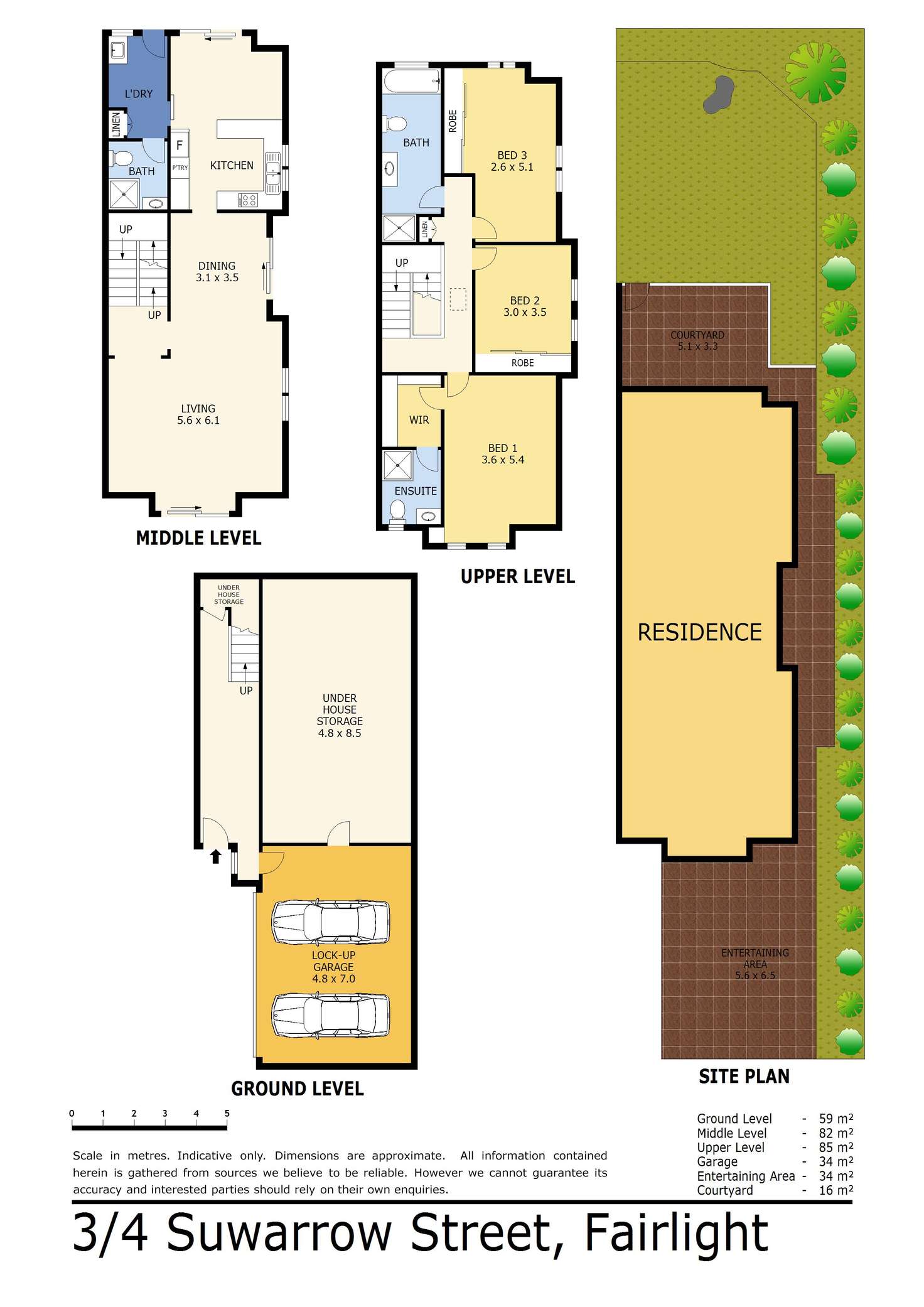 Floorplan of Homely townhouse listing, 3/4 Suwarrow Street, Fairlight NSW 2094