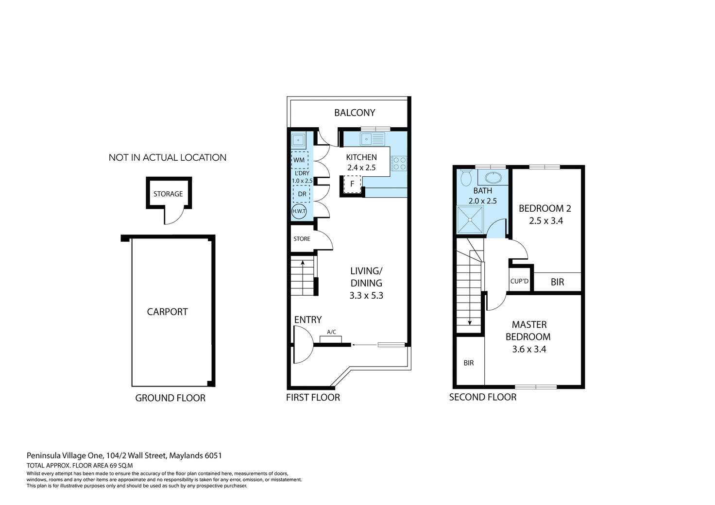 Floorplan of Homely townhouse listing, 104/2 Wall Street, Maylands WA 6051