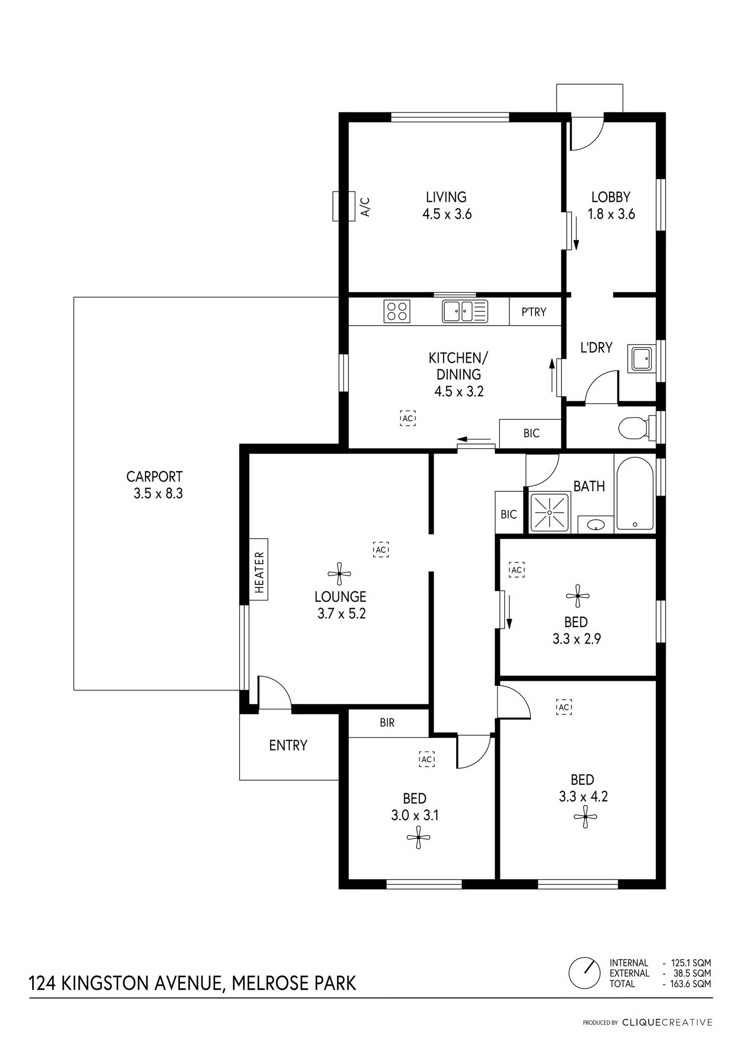 Floorplan of Homely house listing, 124 Kingston Avenue, Melrose Park SA 5039