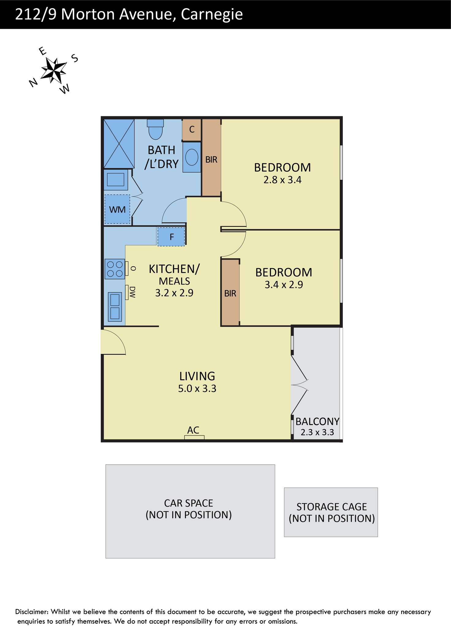 Floorplan of Homely apartment listing, 212/9 Morton Avenue, Carnegie VIC 3163