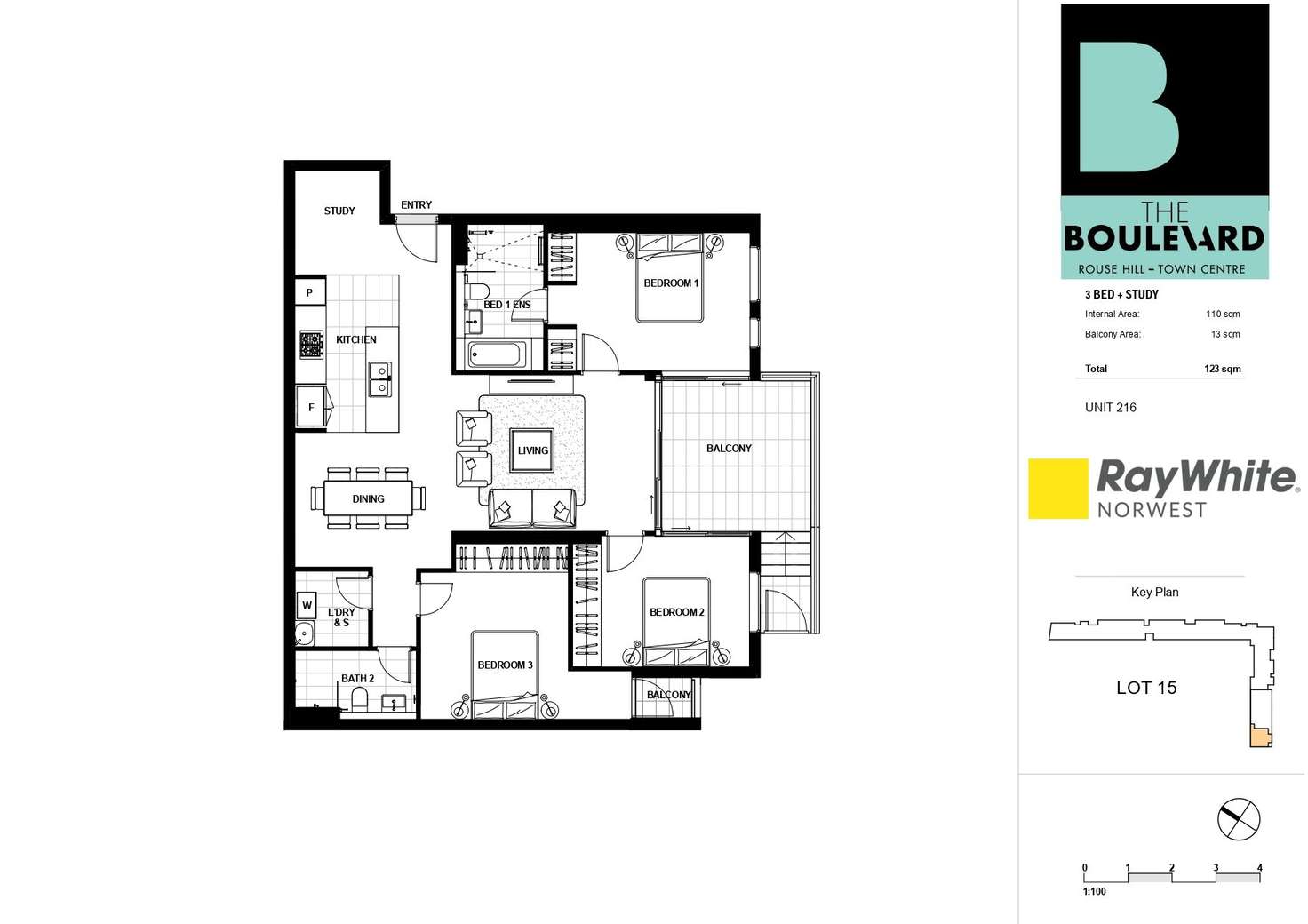 Floorplan of Homely apartment listing, U3/104-106 Caddies Boulevard, Rouse Hill NSW 2155