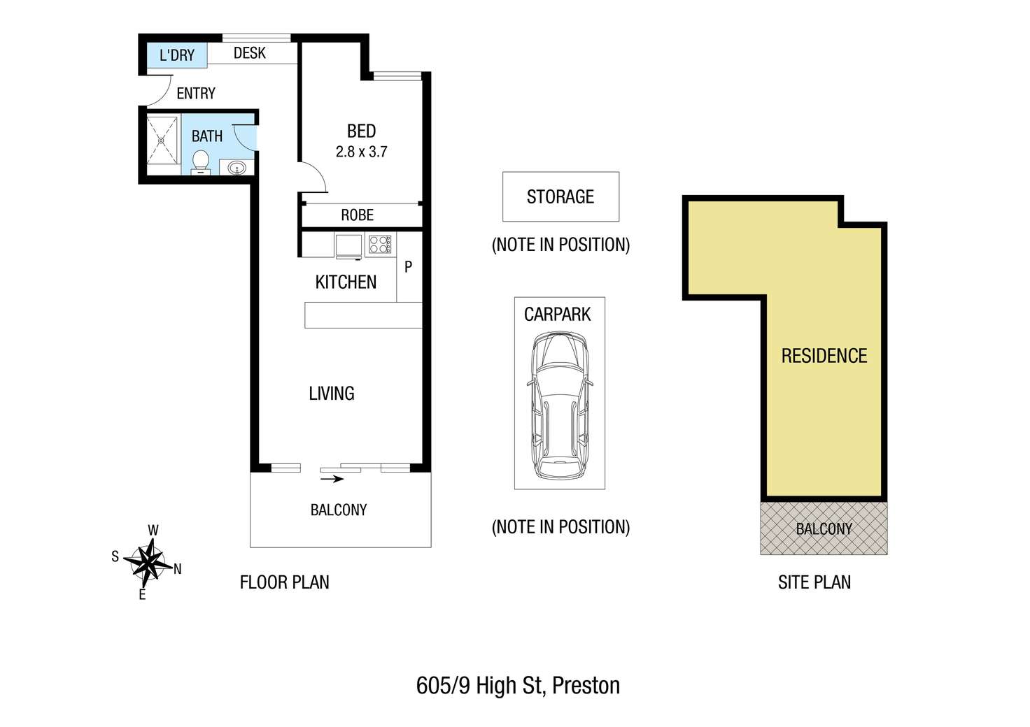 Floorplan of Homely apartment listing, 605/9 High Street, Preston VIC 3072