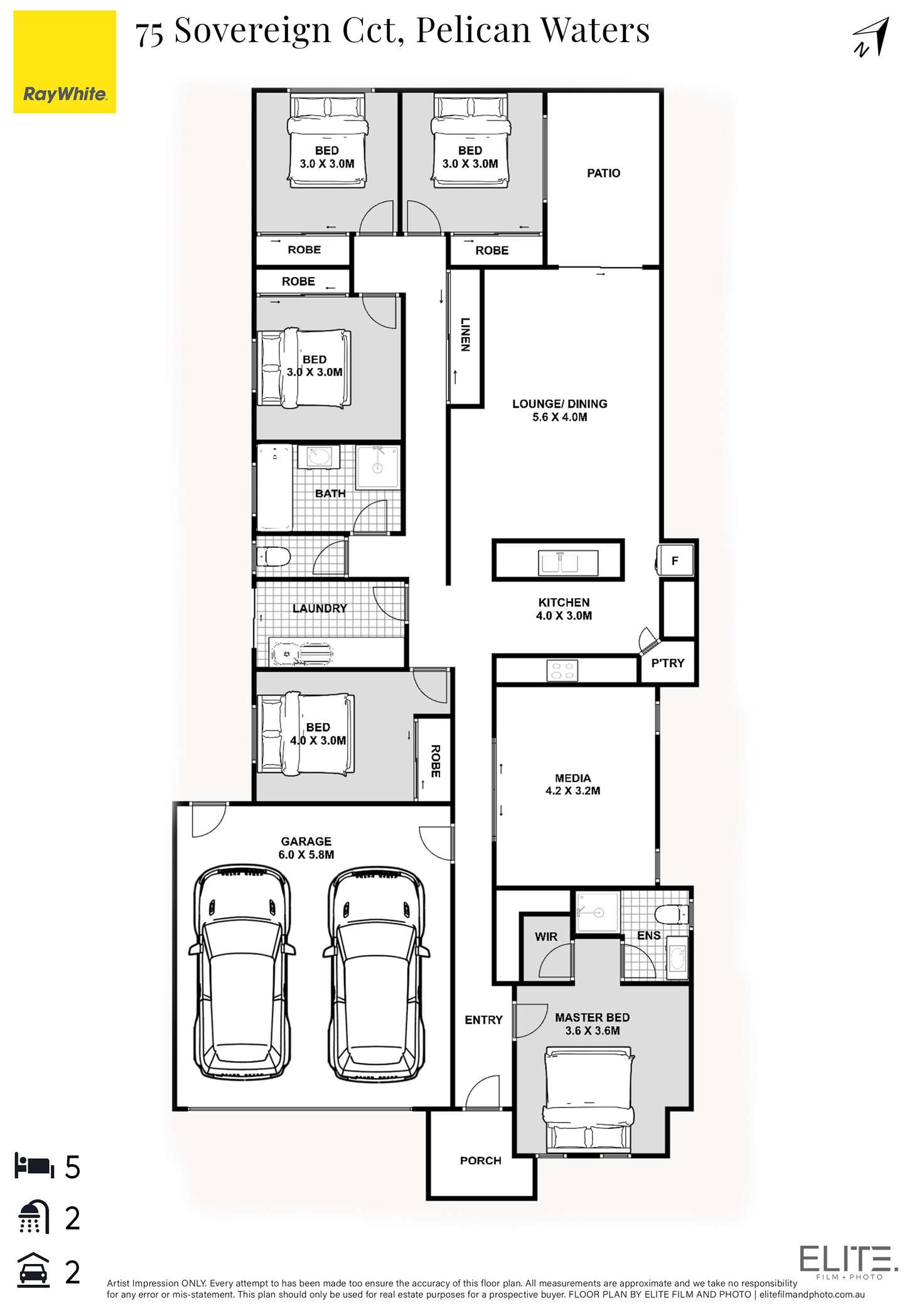 Floorplan of Homely house listing, 75 Sovereign Circuit, Pelican Waters QLD 4551