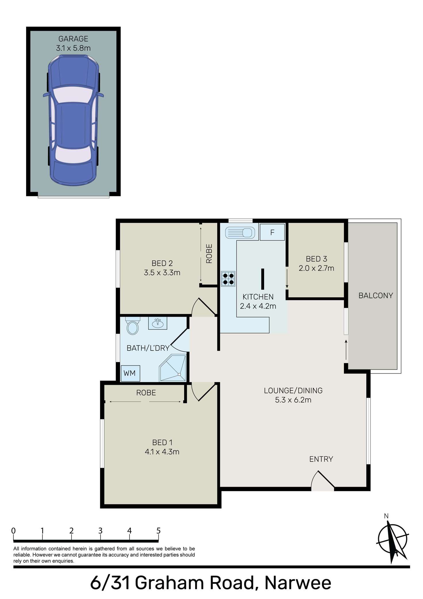 Floorplan of Homely unit listing, 6/31 Graham Road, Narwee NSW 2209