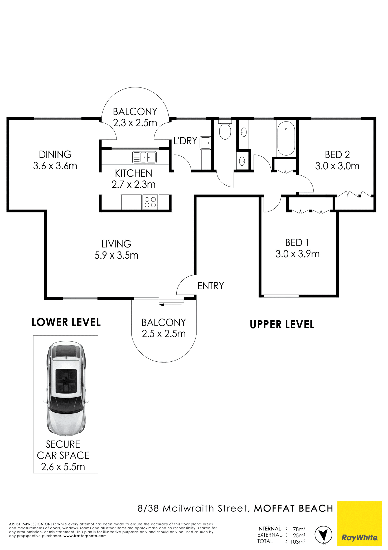 Floorplan of Homely unit listing, Unit 8/38 Mcilwraith Street, Moffat Beach QLD 4551