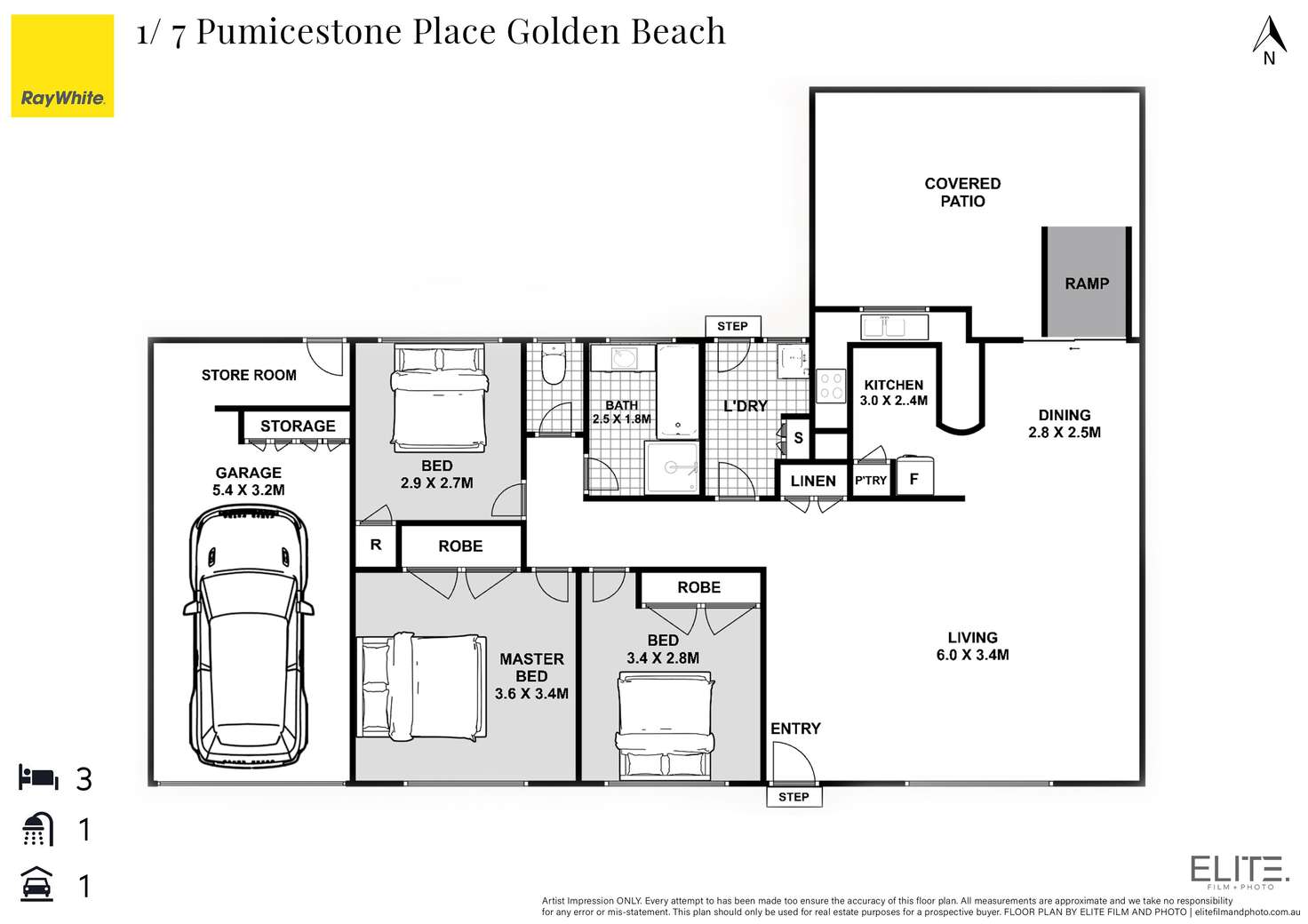 Floorplan of Homely house listing, 1/7 Pumicestone Place, Golden Beach QLD 4551