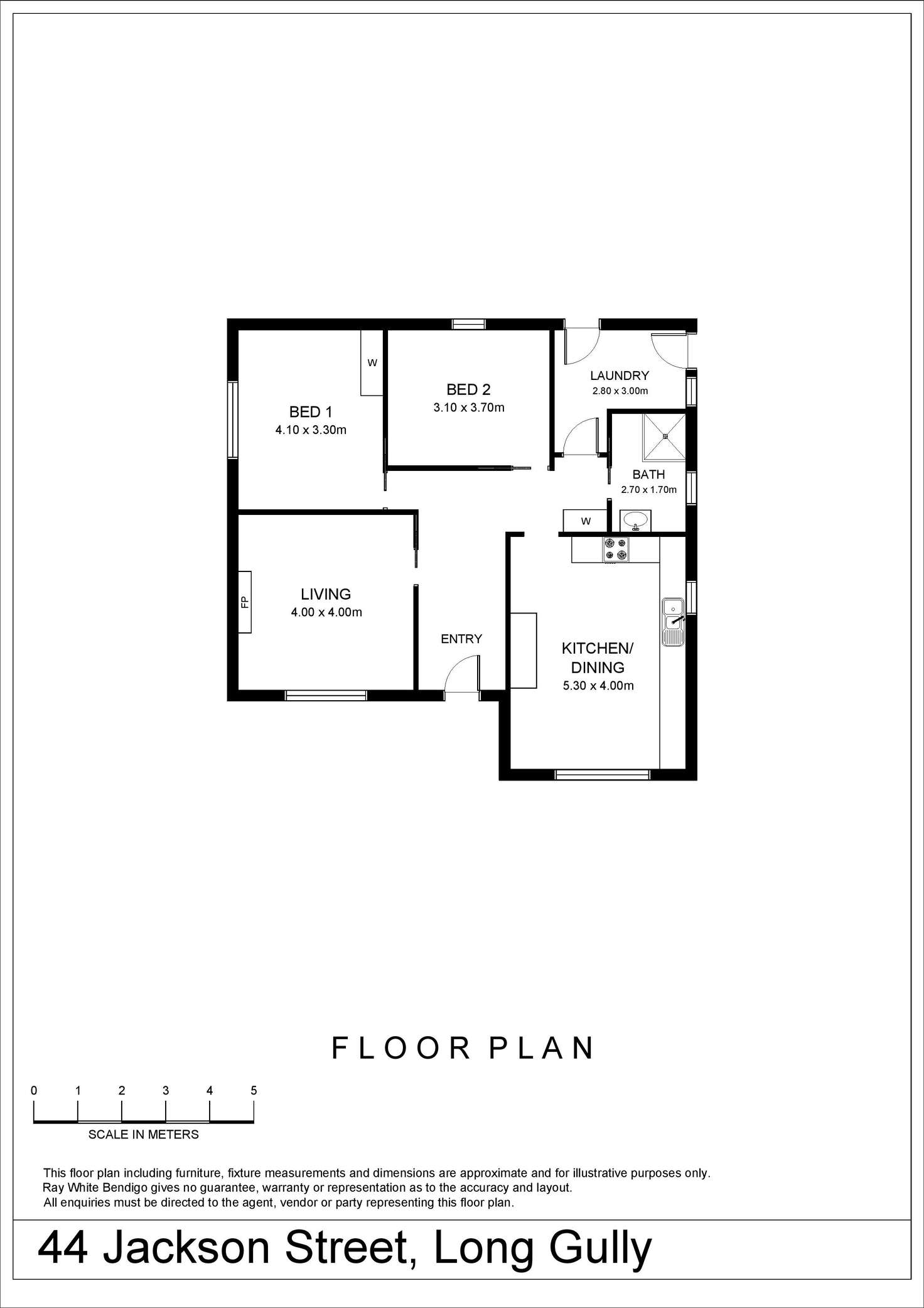 Floorplan of Homely house listing, 44 Jackson Street, Long Gully VIC 3550