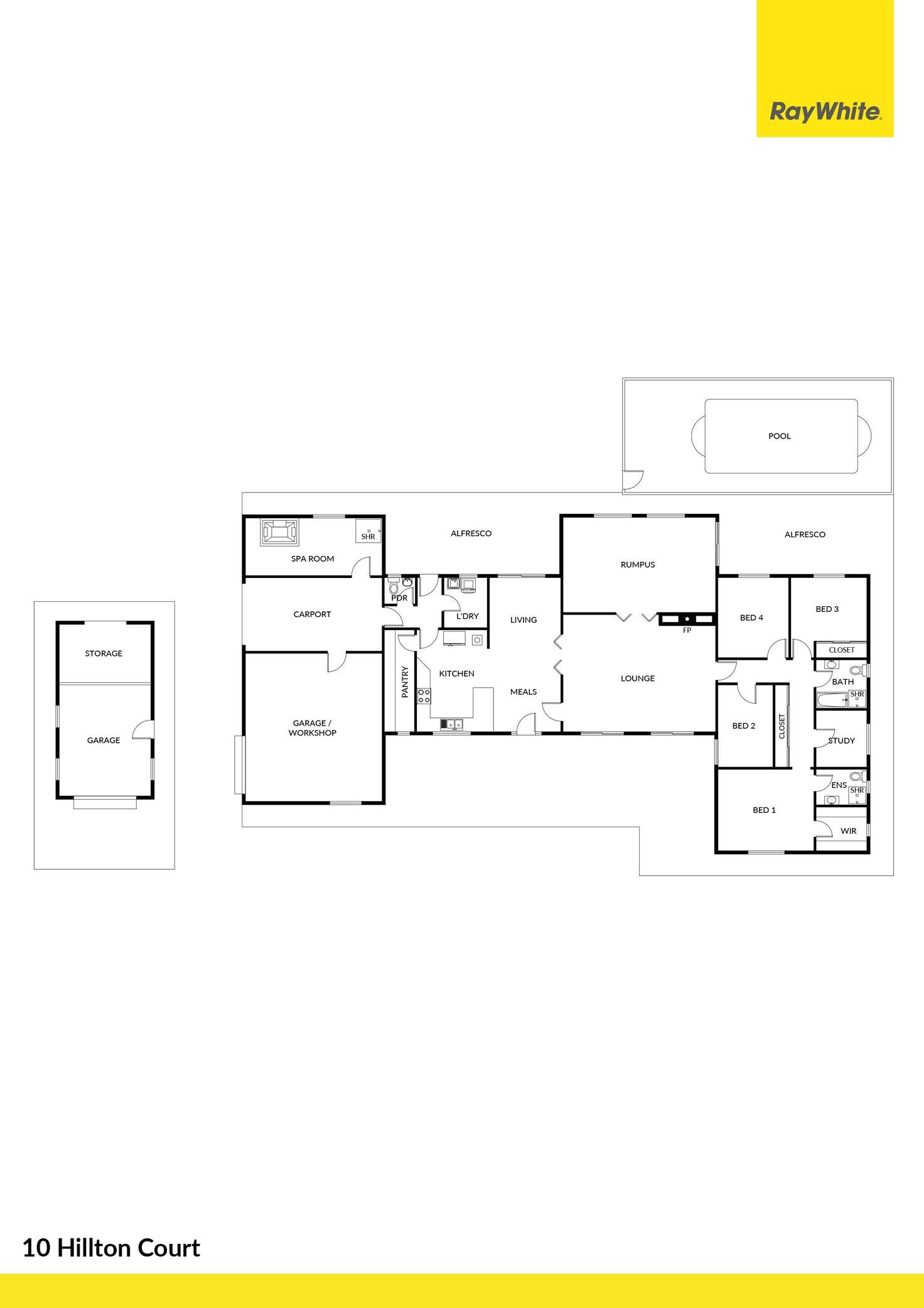 Floorplan of Homely acreageSemiRural listing, 10 Hillton Court, Mansfield VIC 3722