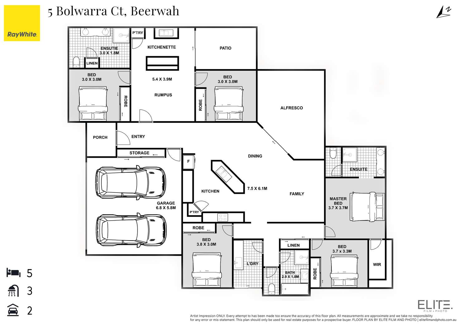 Floorplan of Homely house listing, 5 Bolwarra Court, Beerwah QLD 4519