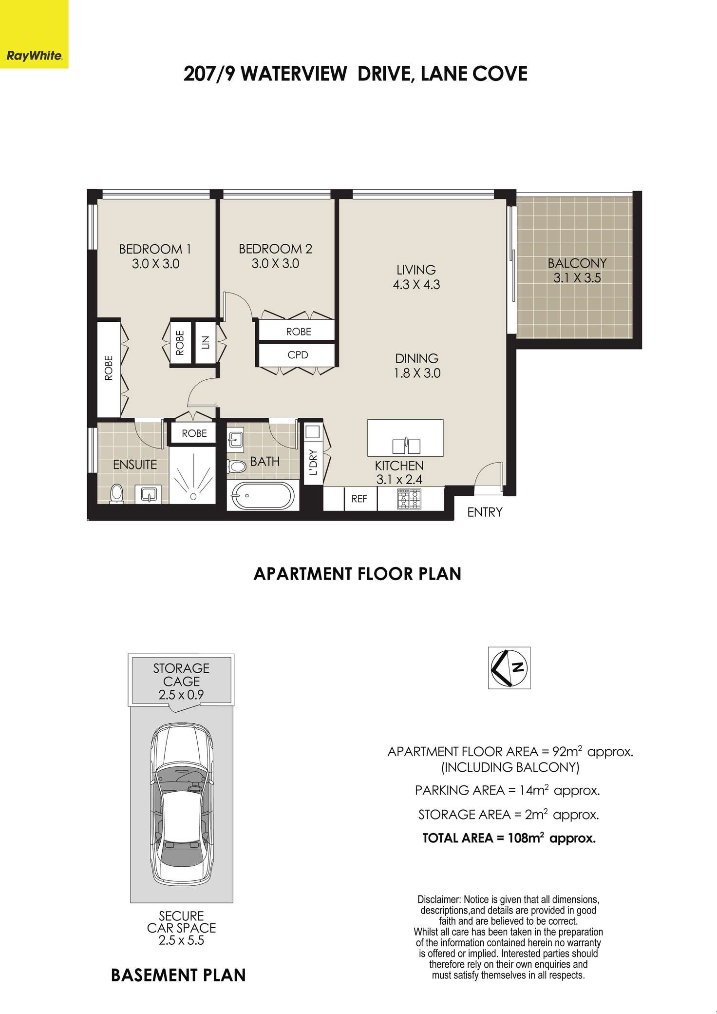 Floorplan of Homely apartment listing, 207/9 Waterview Drive, Lane Cove NSW 2066