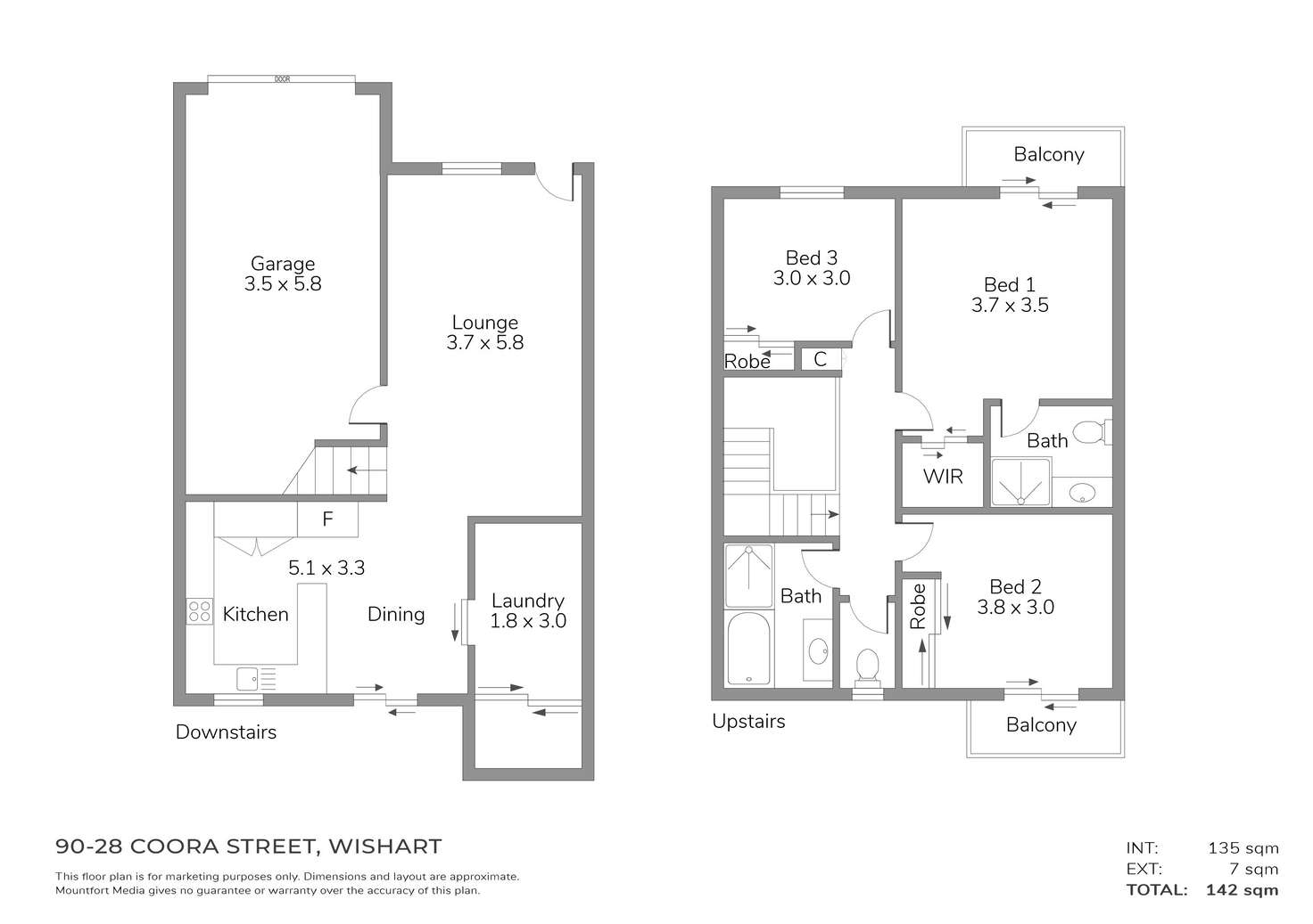 Floorplan of Homely townhouse listing, 90/28 Coora Street, Wishart QLD 4122