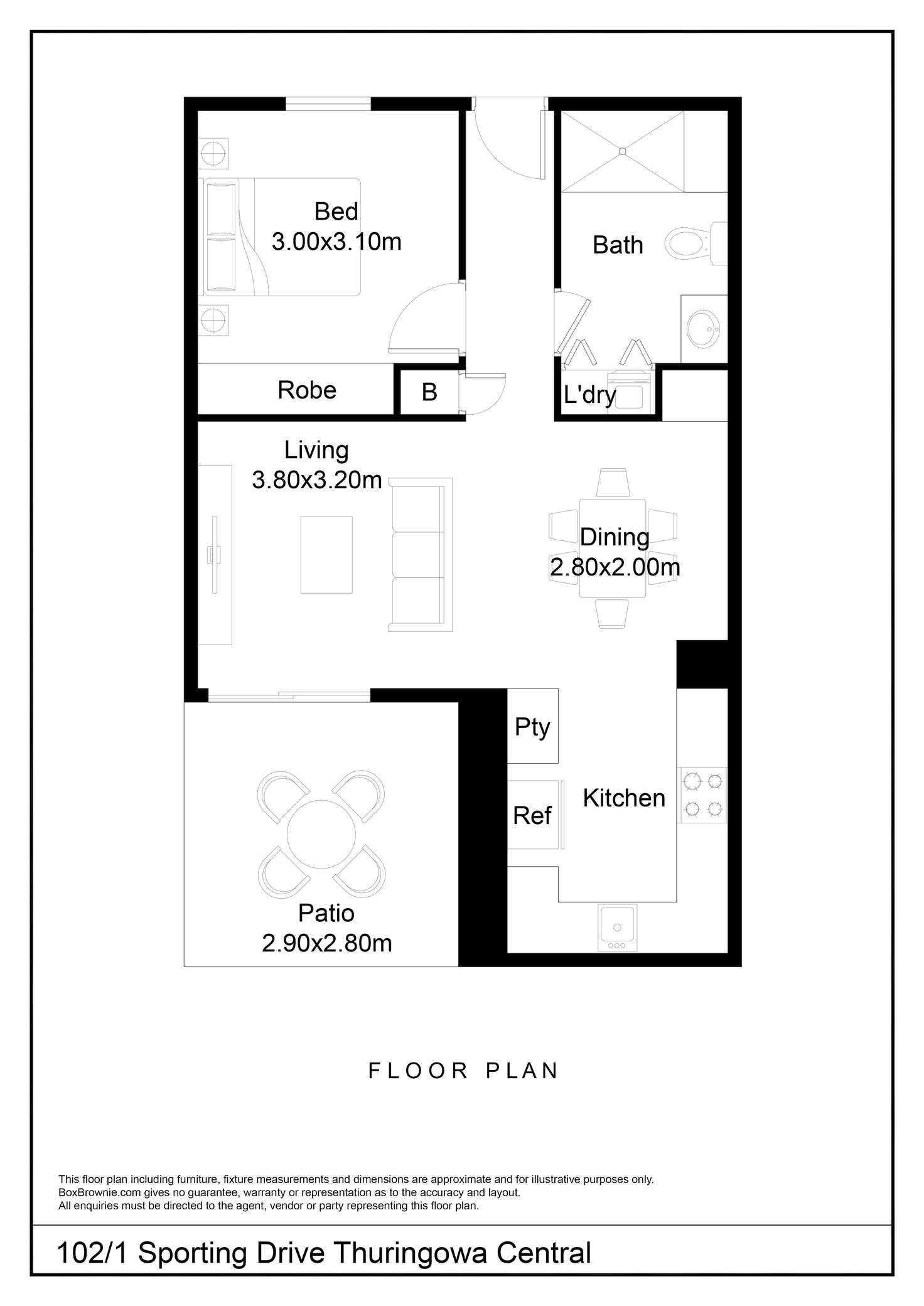 Floorplan of Homely apartment listing, 102/1A Sporting Drive, Thuringowa Central QLD 4817