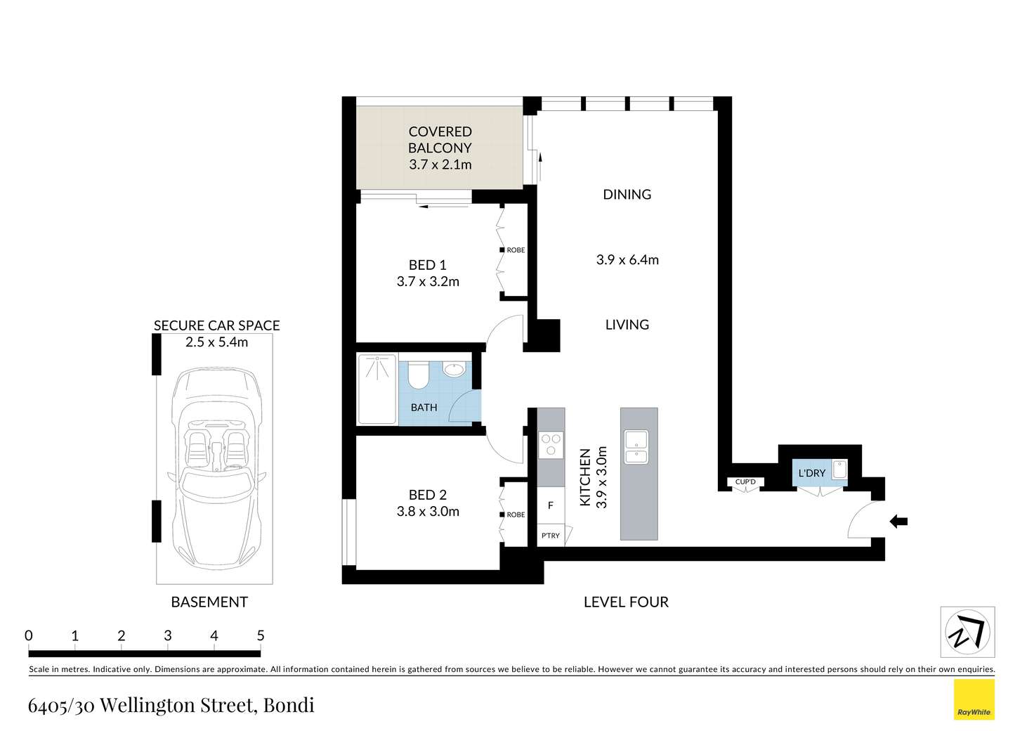 Floorplan of Homely apartment listing, 6405/30 Wellington Street, Bondi NSW 2026