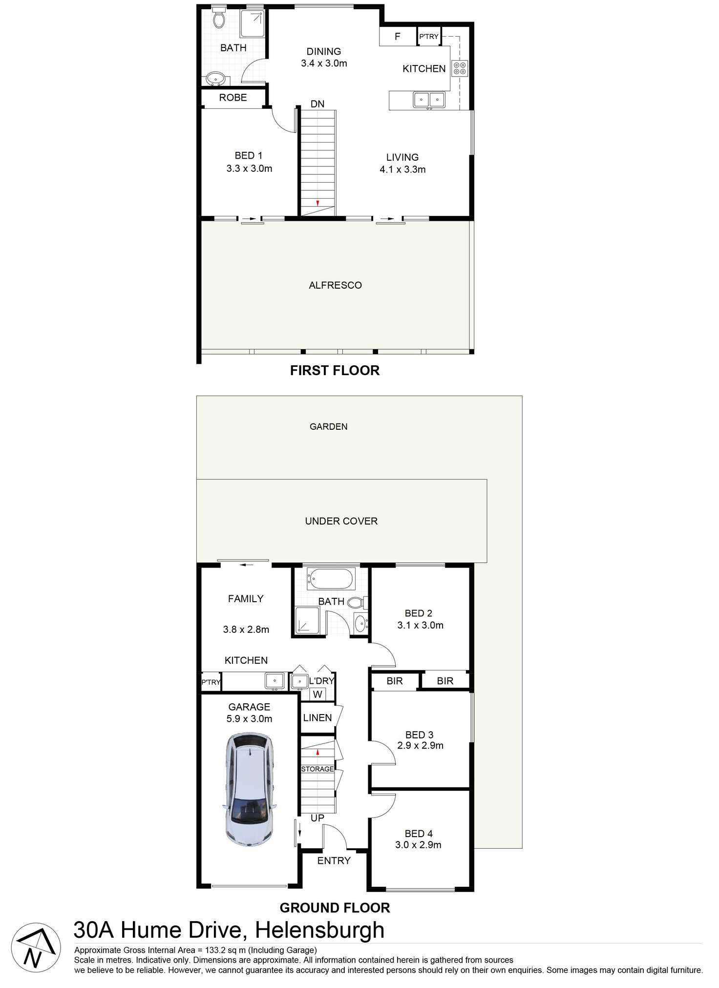 Floorplan of Homely semiDetached listing, 30A Hume Drive, Helensburgh NSW 2508