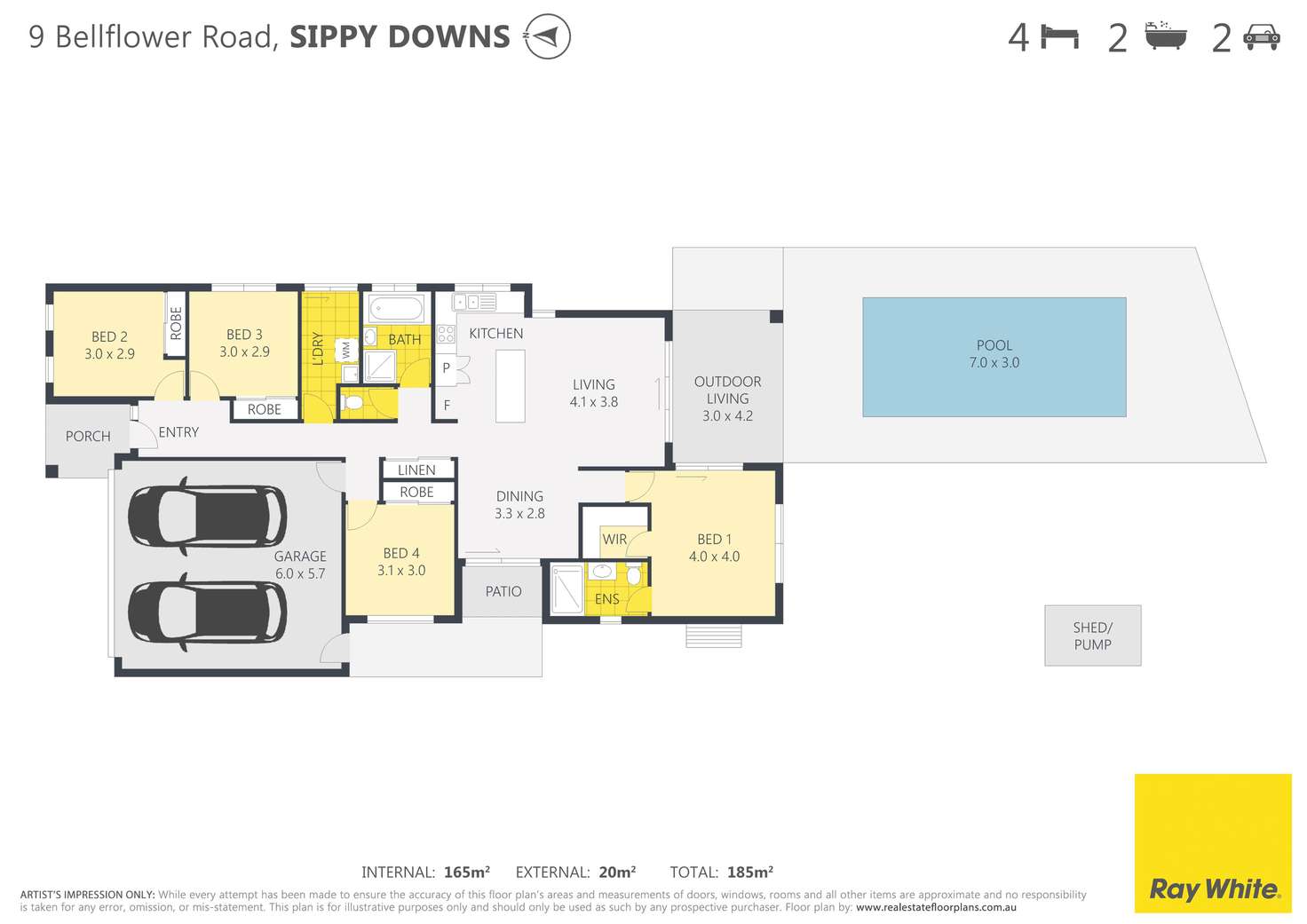 Floorplan of Homely house listing, 9 Bellflower Road, Sippy Downs QLD 4556