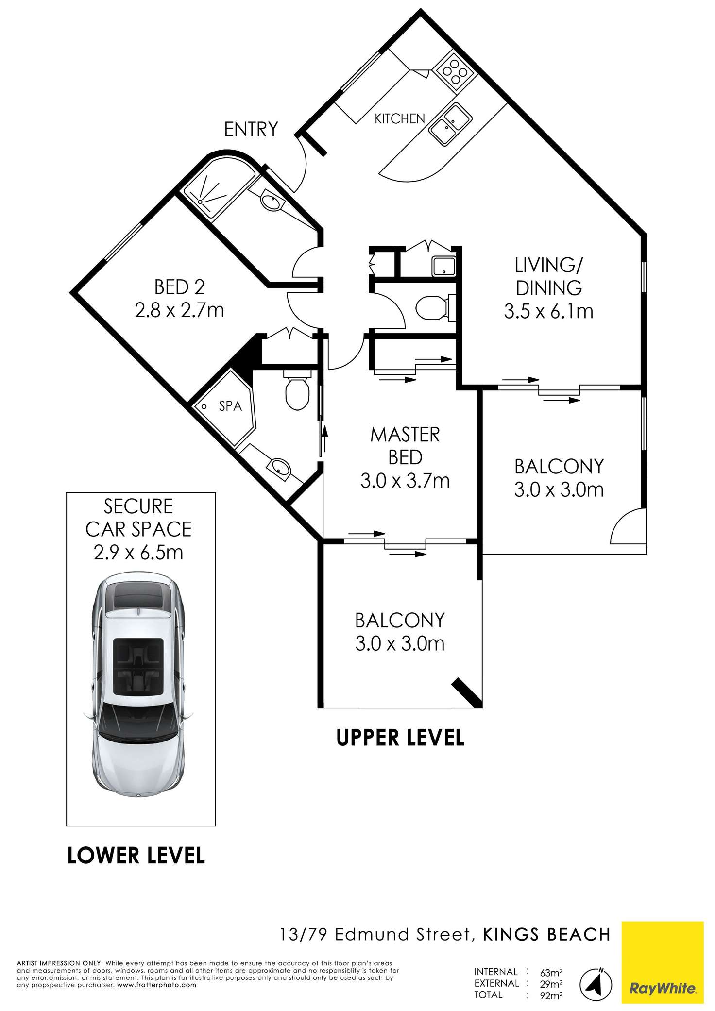 Floorplan of Homely unit listing, Unit 13/79 Edmund Street, Kings Beach QLD 4551