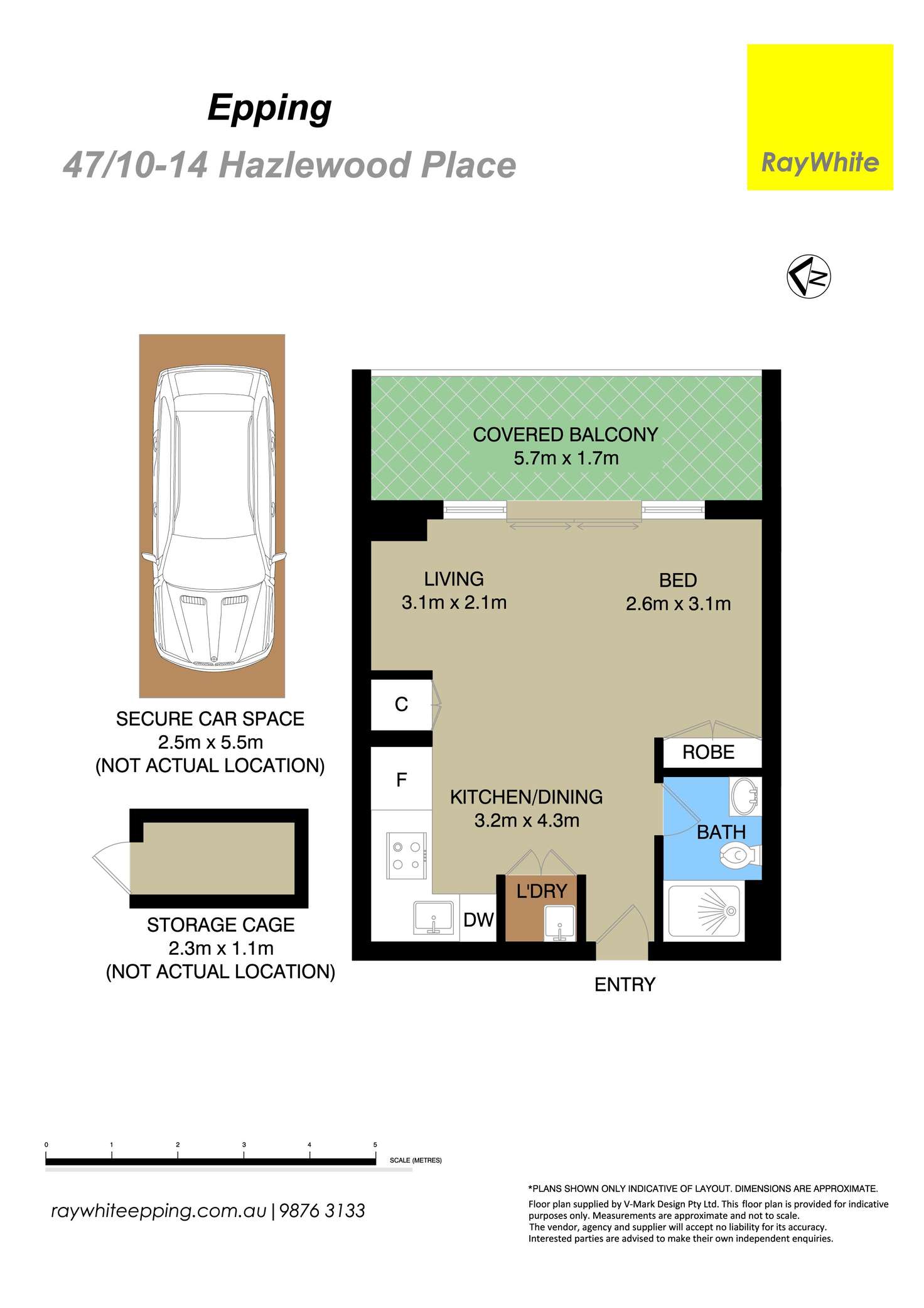 Floorplan of Homely studio listing, 47/10-14 Hazlewood Place, Epping NSW 2121